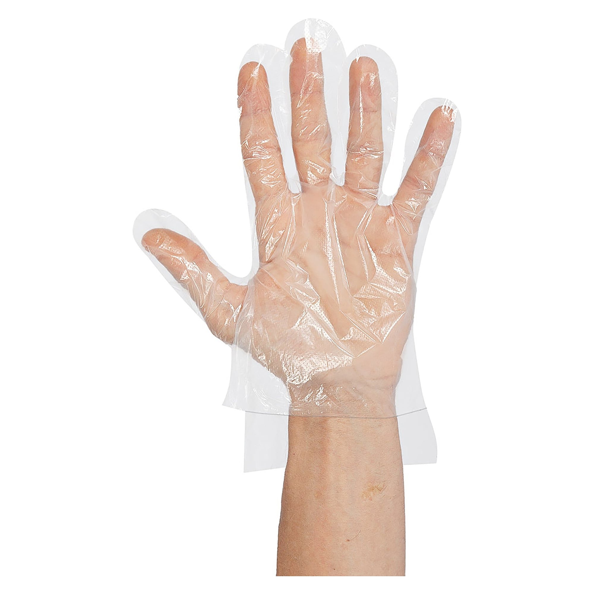 HDPE-Handschuh Hygonorm Polyclassic Strong, gehämmert, transparent, Größe L, geblockt mit Versatz - Franz Mensch 26412