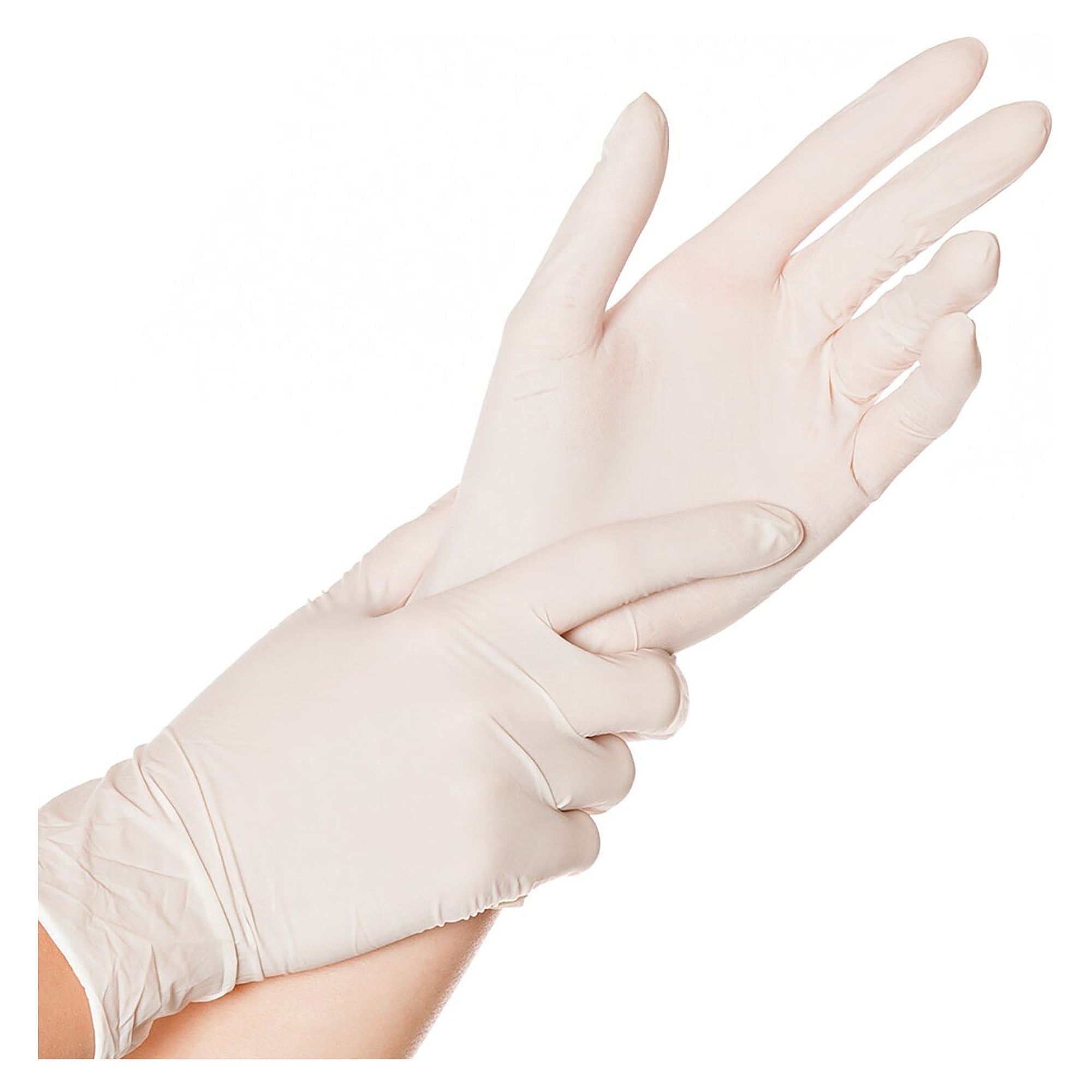 Latex-Einweghandschuh Hygostar Skin, leicht gepudert, weiß, Größe XL, 24 cm - Franz Mensch 2650