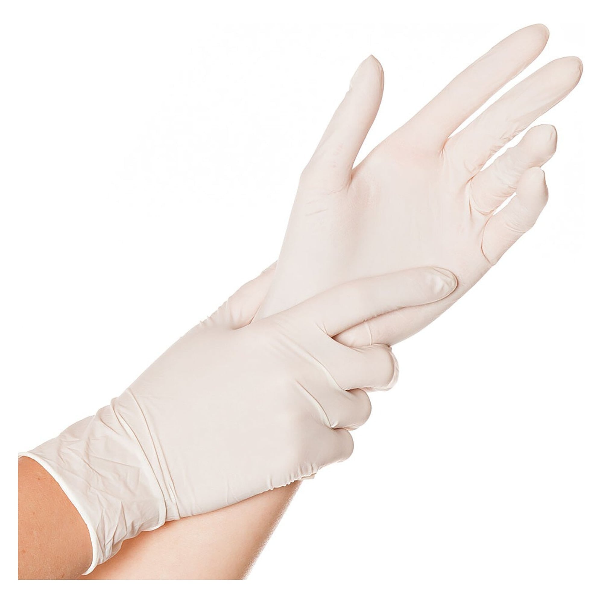 Latex-Einweghandschuh Hygonorm Skin Light, leicht gepudert, weiß, Größe L, 24 cm - Franz Mensch 26519