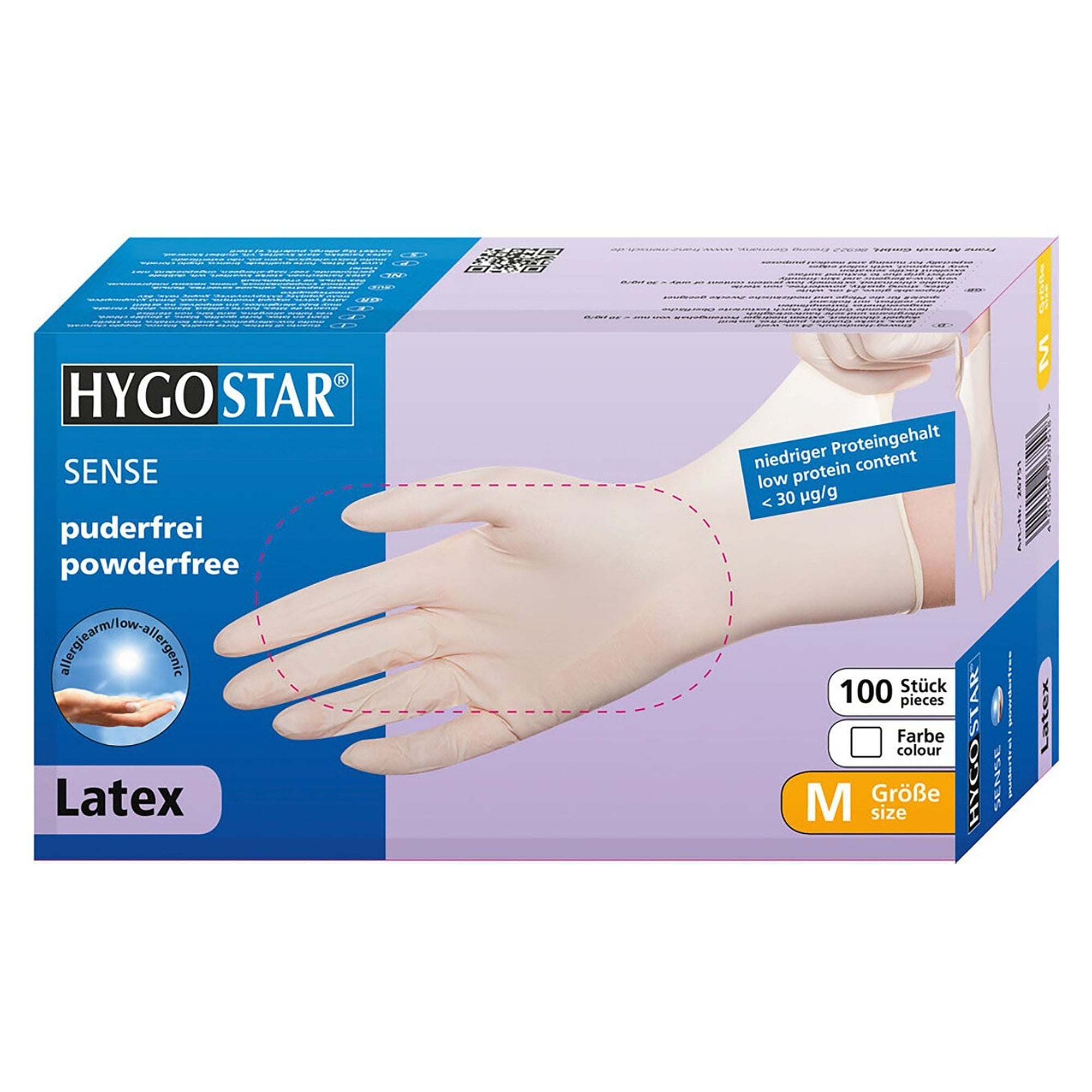 Latex-Einweghandschuh Hygostar Sense, doppelt chloriniert, puderfrei, natur, Größe XL - Franz Mensch 26701
