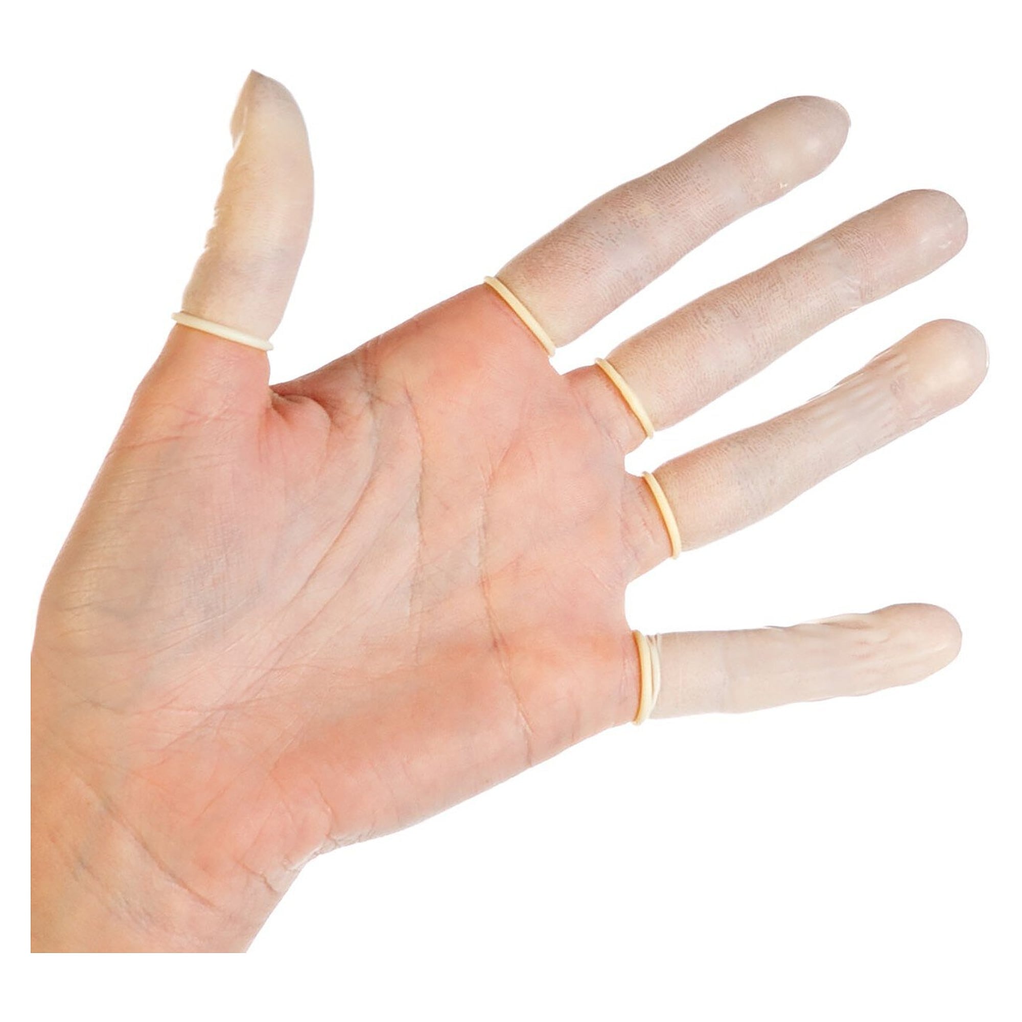 Latex-Fingerling Hygostar, puderfrei, einzeln gerollt, weiß, Größe XL, 100 Stück - Franz Mensch 26703