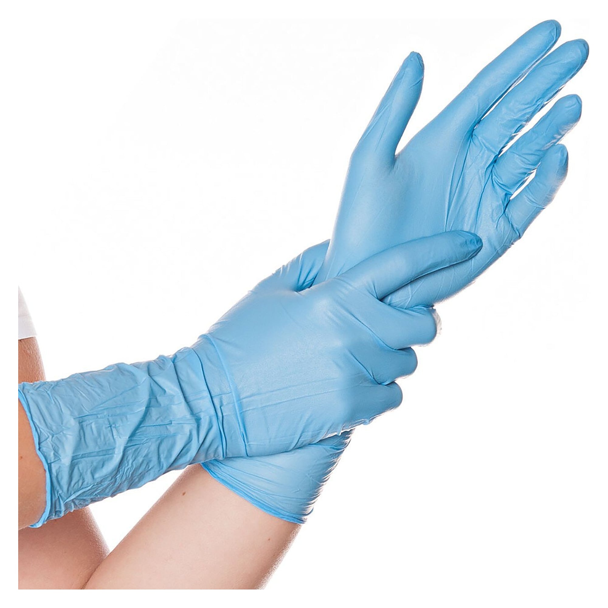 Nitril-Einweghandschuh Hygostar Safe Long, 30 cm, puderfrei, blau, Größe XL - Franz Mensch 27004