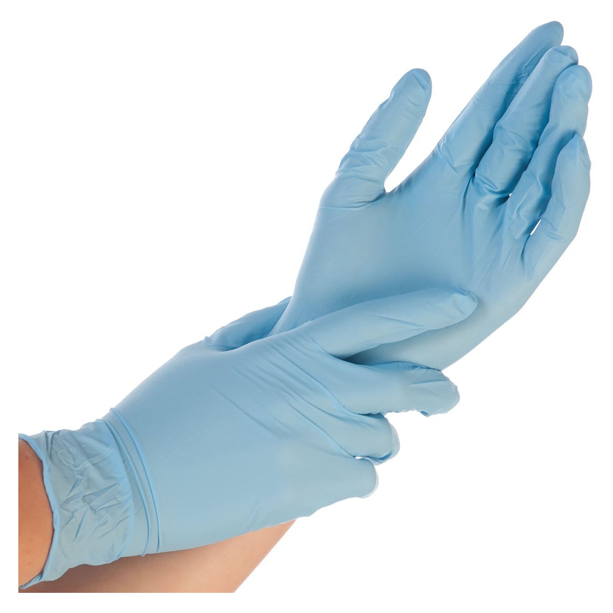 Nitril-Einweghandschuh Hygostar Safe Premium, 24 cm, puderfrei, blau, Größe S - Franz Mensch 27061