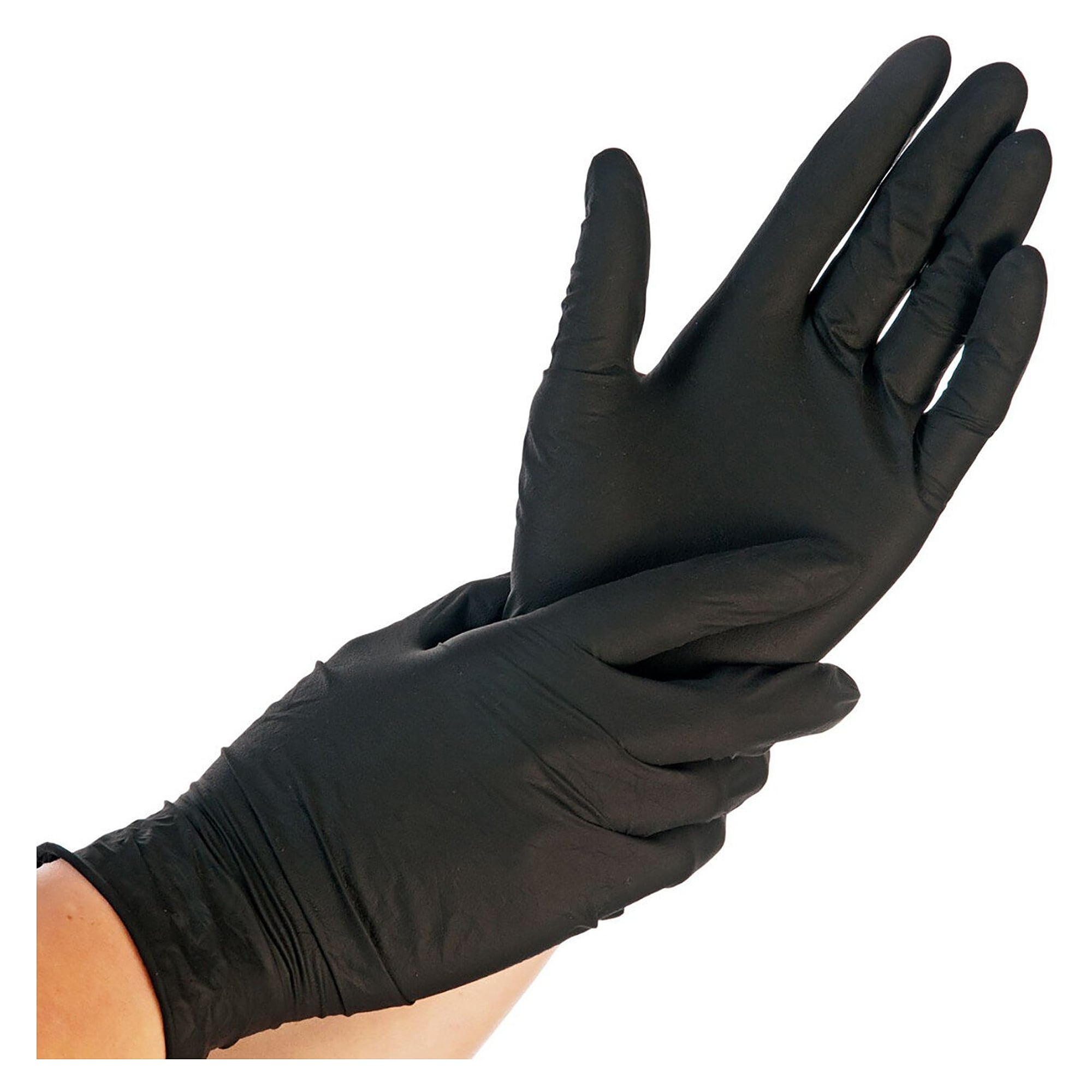 Nitril-Einweghandschuh Hygostar Extra Safe, 24 cm, puderfrei, schwarz, Größe S - Franz Mensch 270668