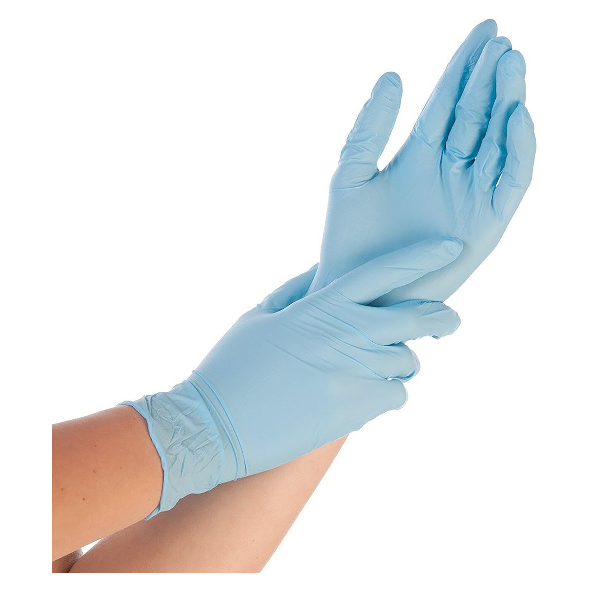Nitril-Einweghandschuh Hygostar Safe Premium im PE-Beutel, puderfrei, blau, Größe S - Franz Mensch 2706B