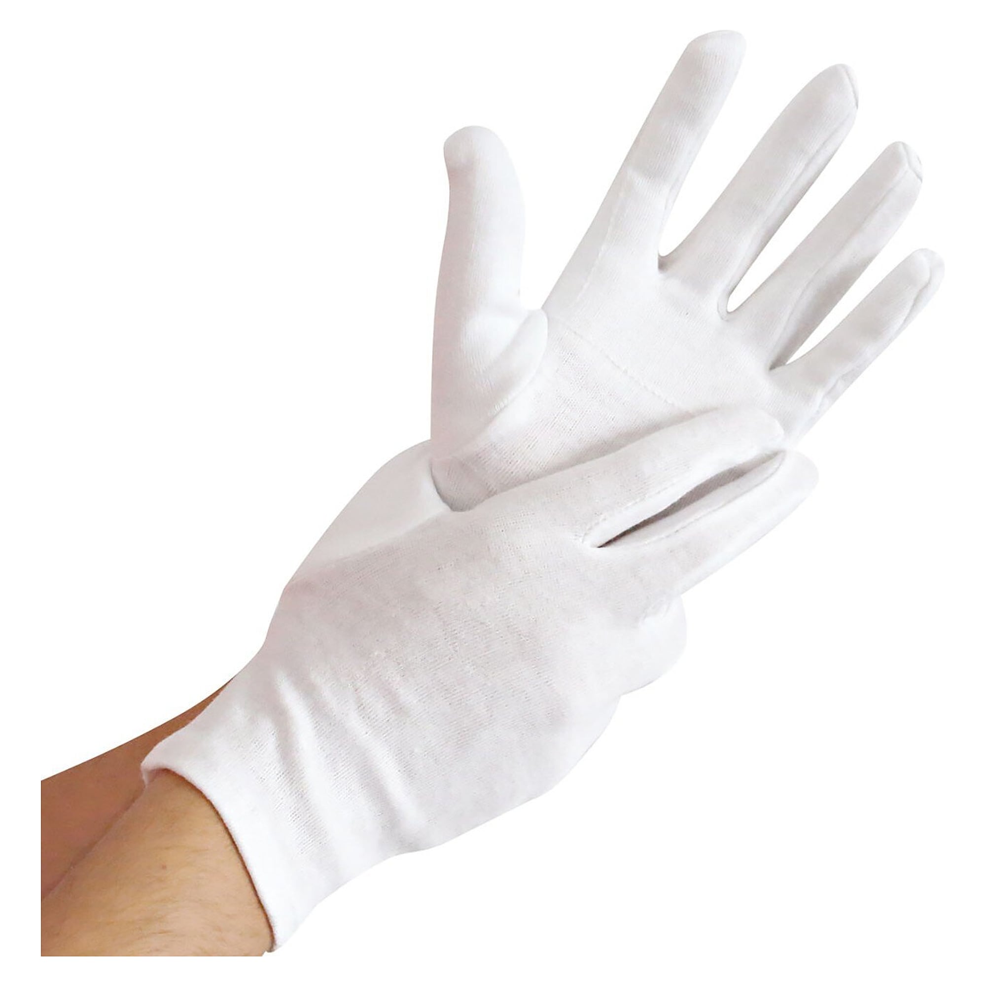 Baumwollhandschuh BLANC GEDOPPELT, Finger, Handfläche und Daumen gedoppelt, weiß, Größe XL - Franz Mensch 27111