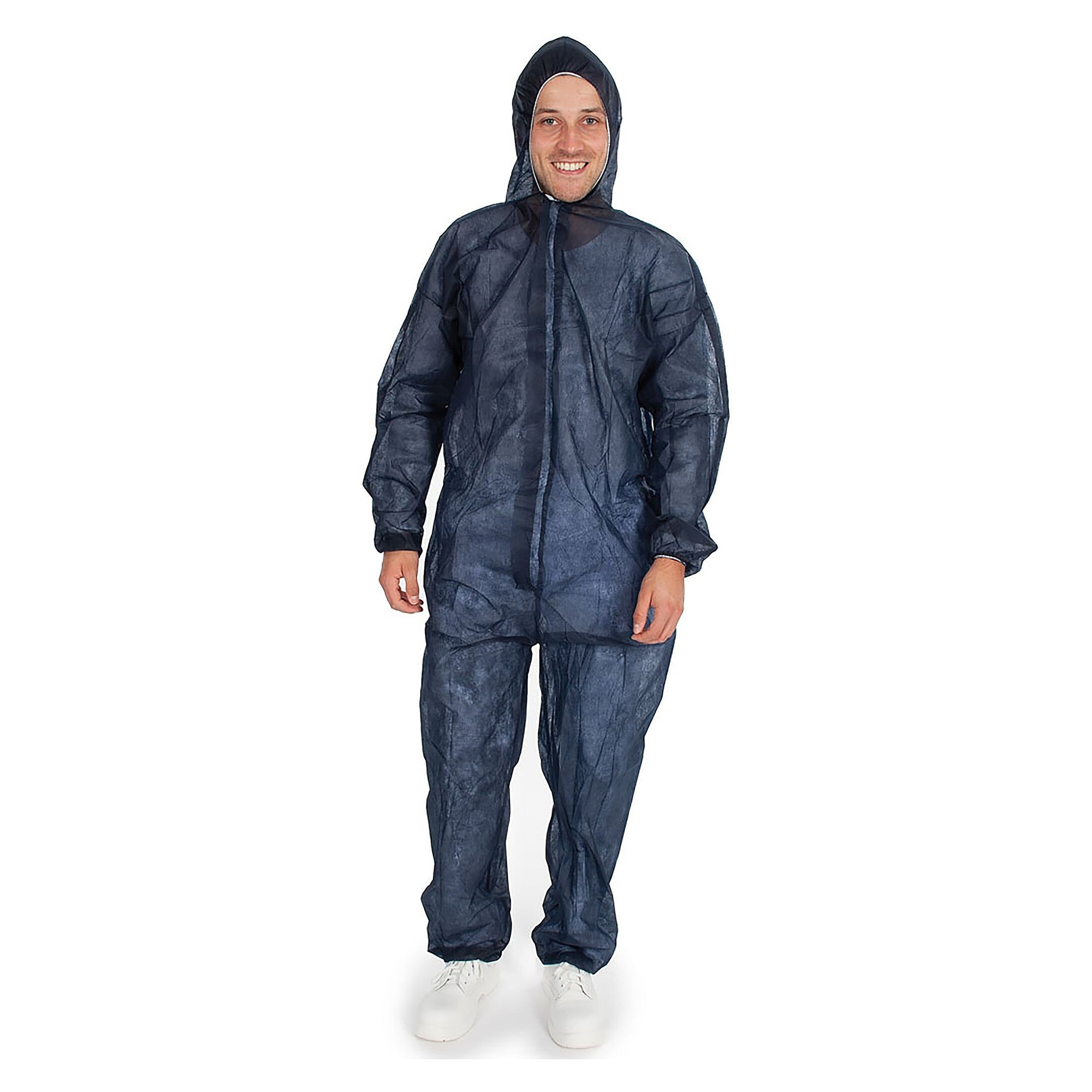 Einweg-Overall Hygobase Eco aus PP-Vlies mit Kapuze, dunkelblau, Größe XL - Franz Mensch 276296