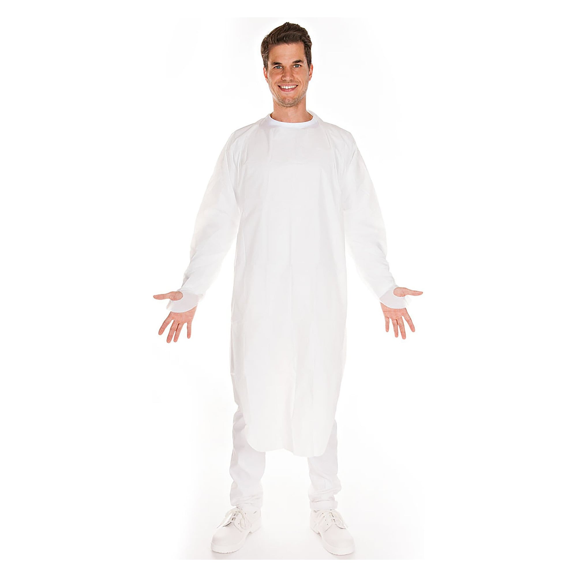 Examination gown Hygostar in CPE with thumb loops, liquid-tight, white, size XL - Franz Mensch 27780