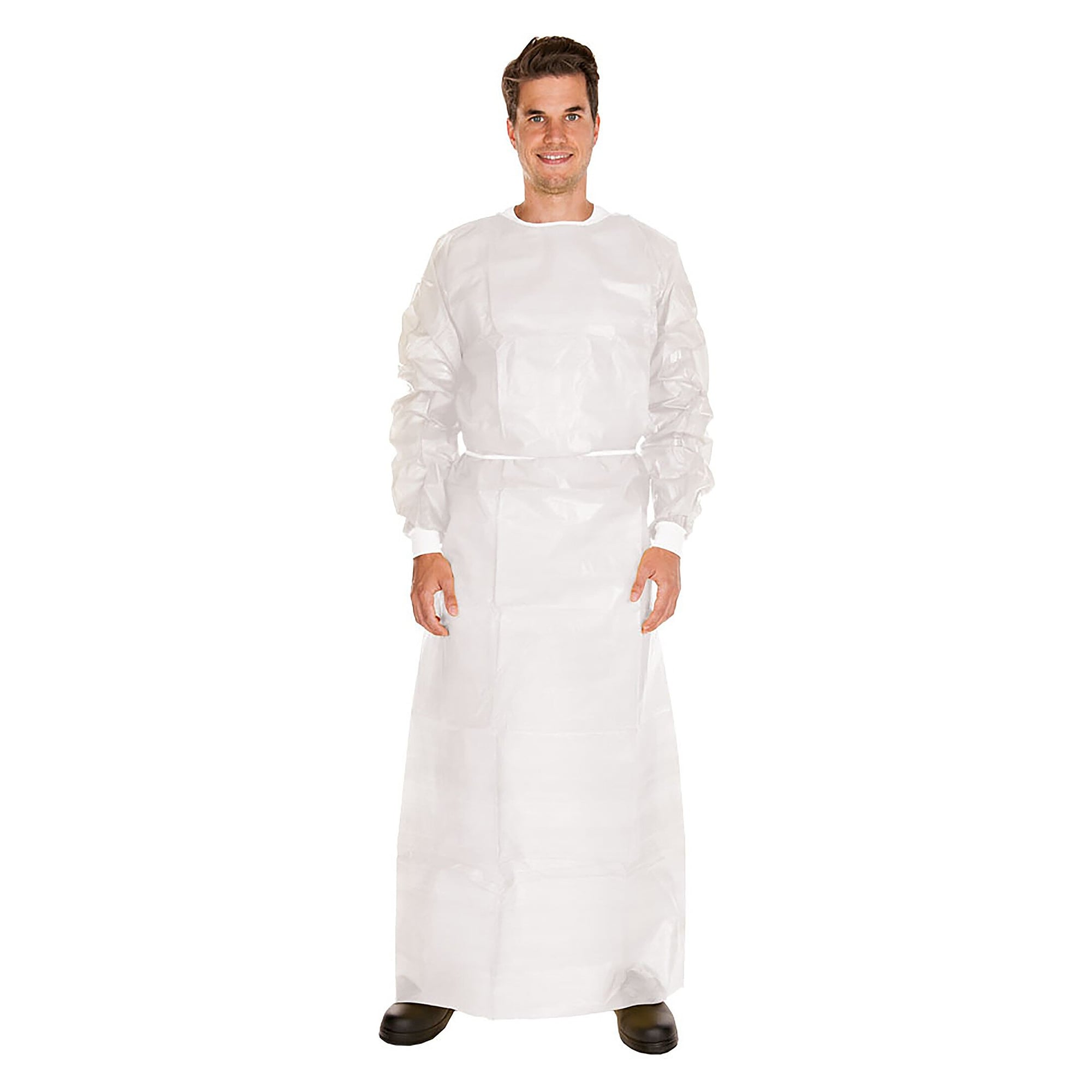 OP-Kittel Hygostar, PP mit PE-Teillaminat, Nackenband, weiß, 150 x 140 cm, Größe XL - Franz Mensch 279260
