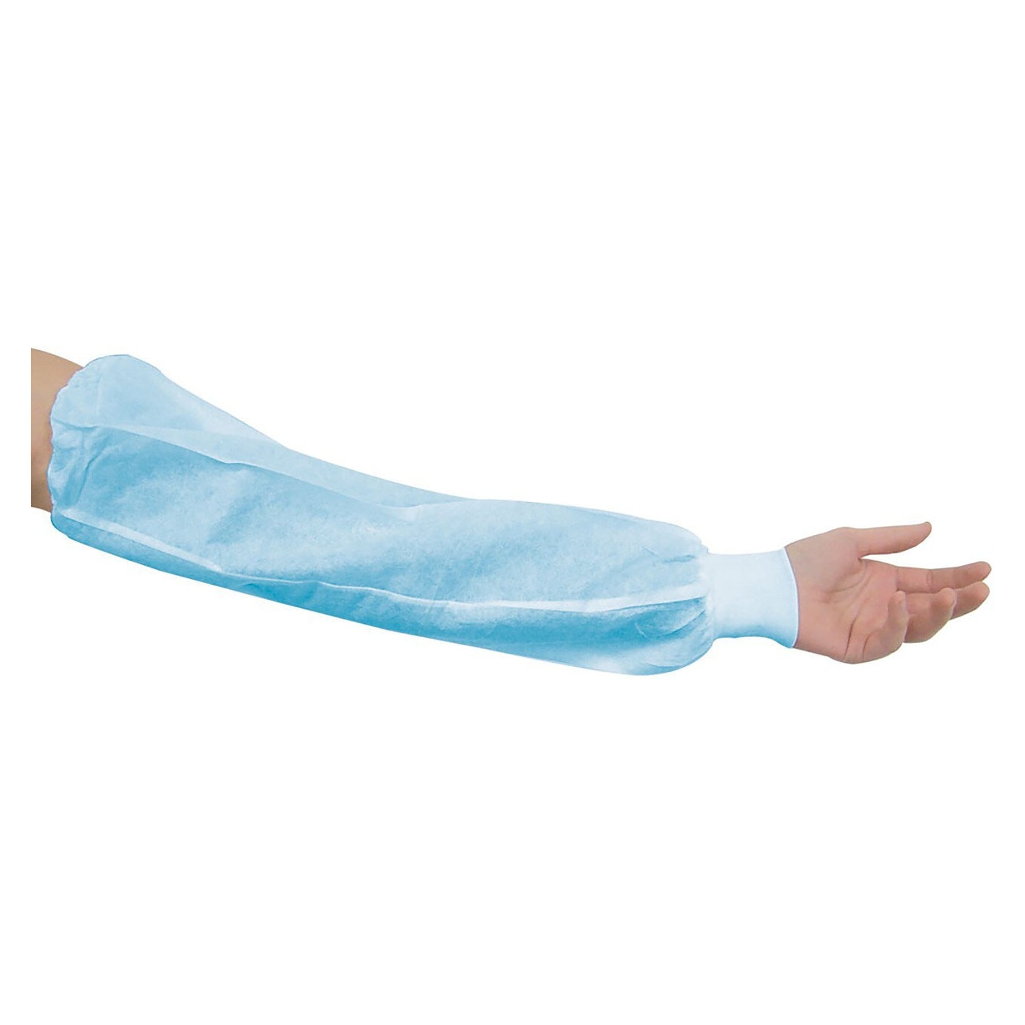 Schutzärmel Hygostar aus SMS-Vlies mit Strickbündchen, atmungsaktiv, blau, 45 cm, VPE 100 Stück - Franz Mensch 28306