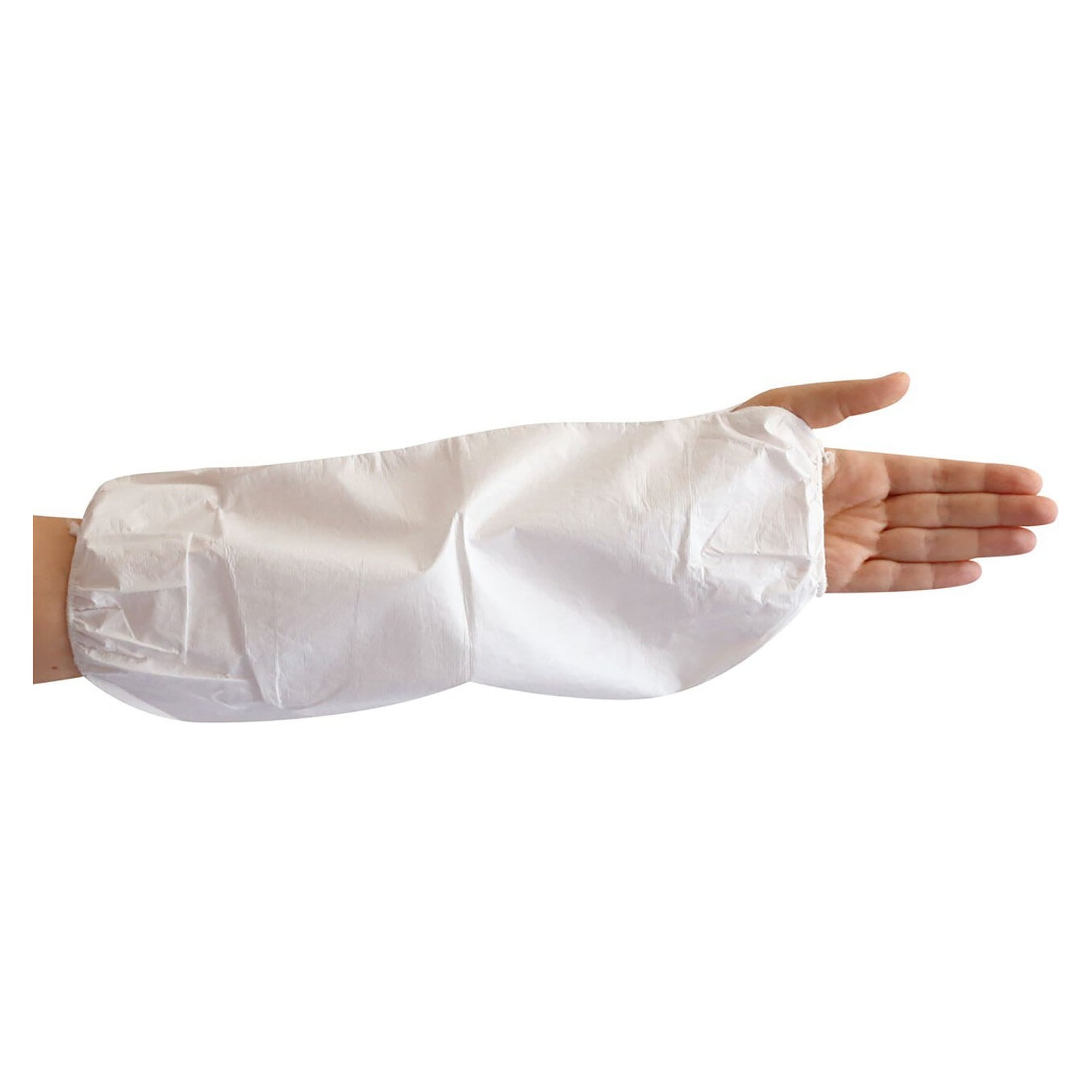 Sleeves Hygostar in microporous nonwoven with thumb loop, waterproof, white, 41 cm, pack of 100 - Franz Mensch 28320