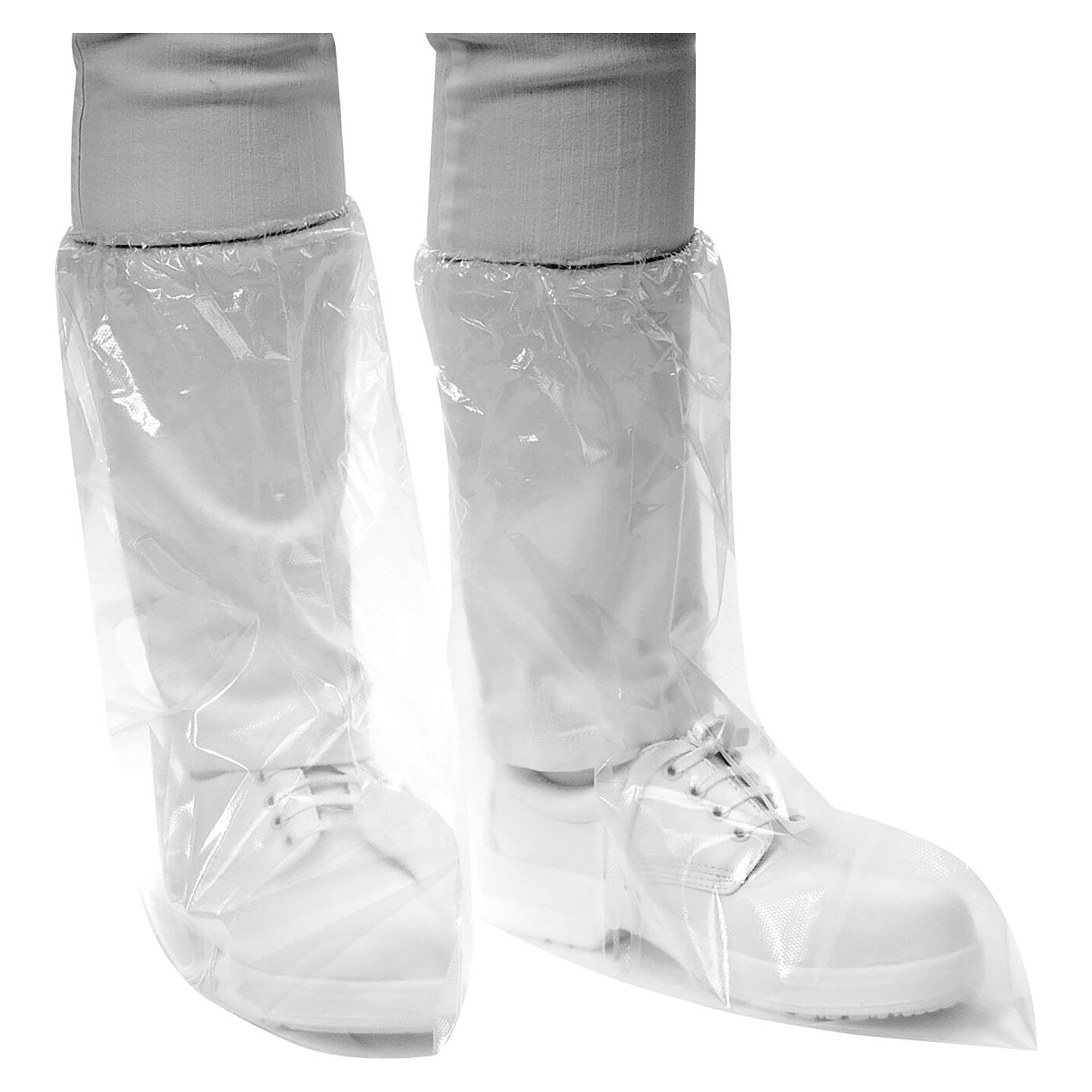 Disposable overboots Hygostar in embossed PE, transparent, 60 µm, 38 x 47 cm, with elastic - Franz Mensch 2840