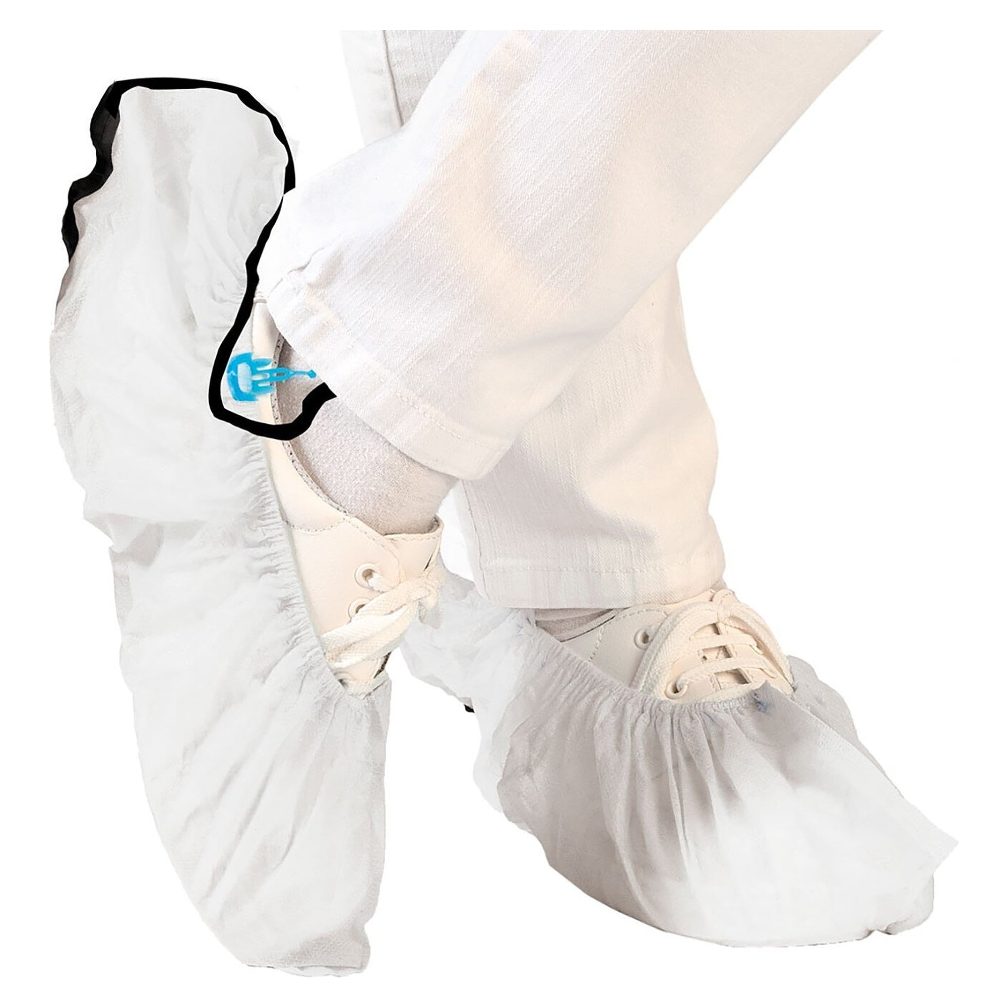 ESD-Einweg-Überschuhe CPE mit Antistatik-Band, weiß, 44 cm, für Hygomat, 80 Stück - Franz Mensch 28502H