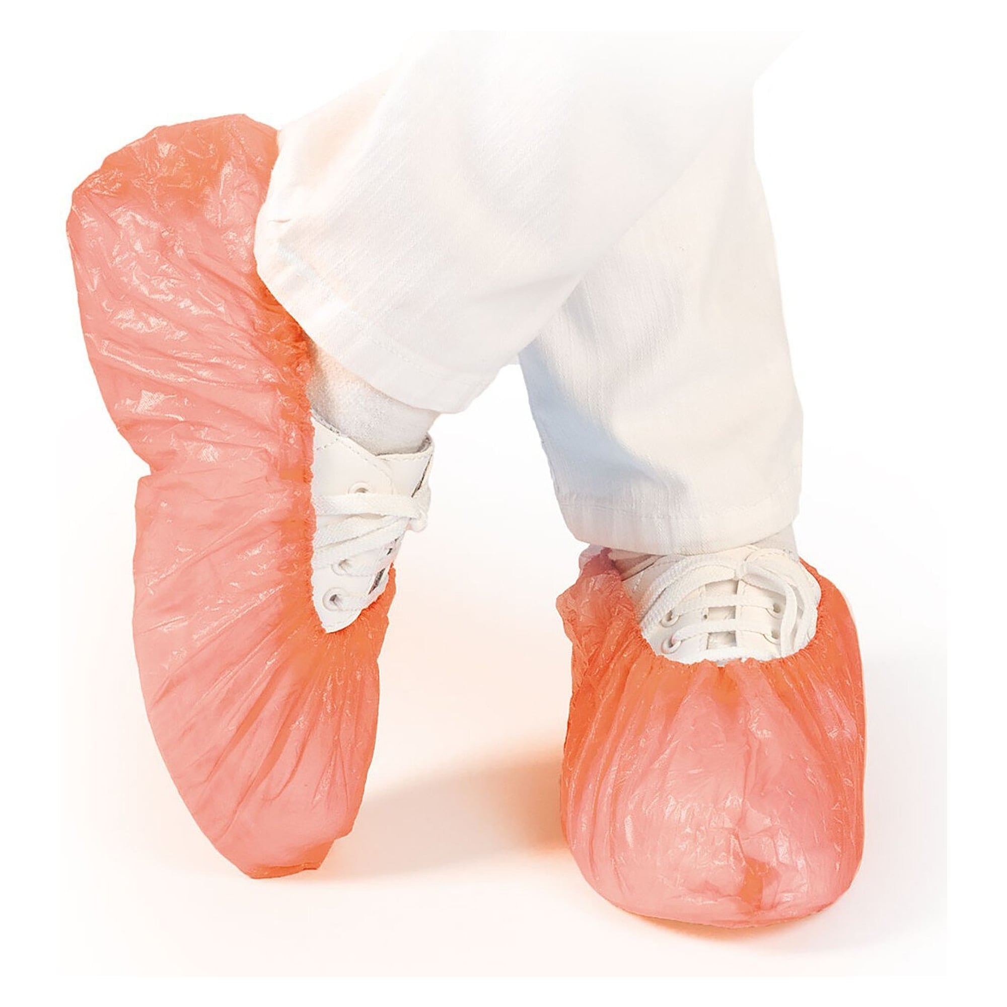 Hygobase Einweg-Überschuhe Eco CPE rot, 25 µm, 41 x 15 cm, maschinell, VPE 100 Stück - Franz Mensch 285054