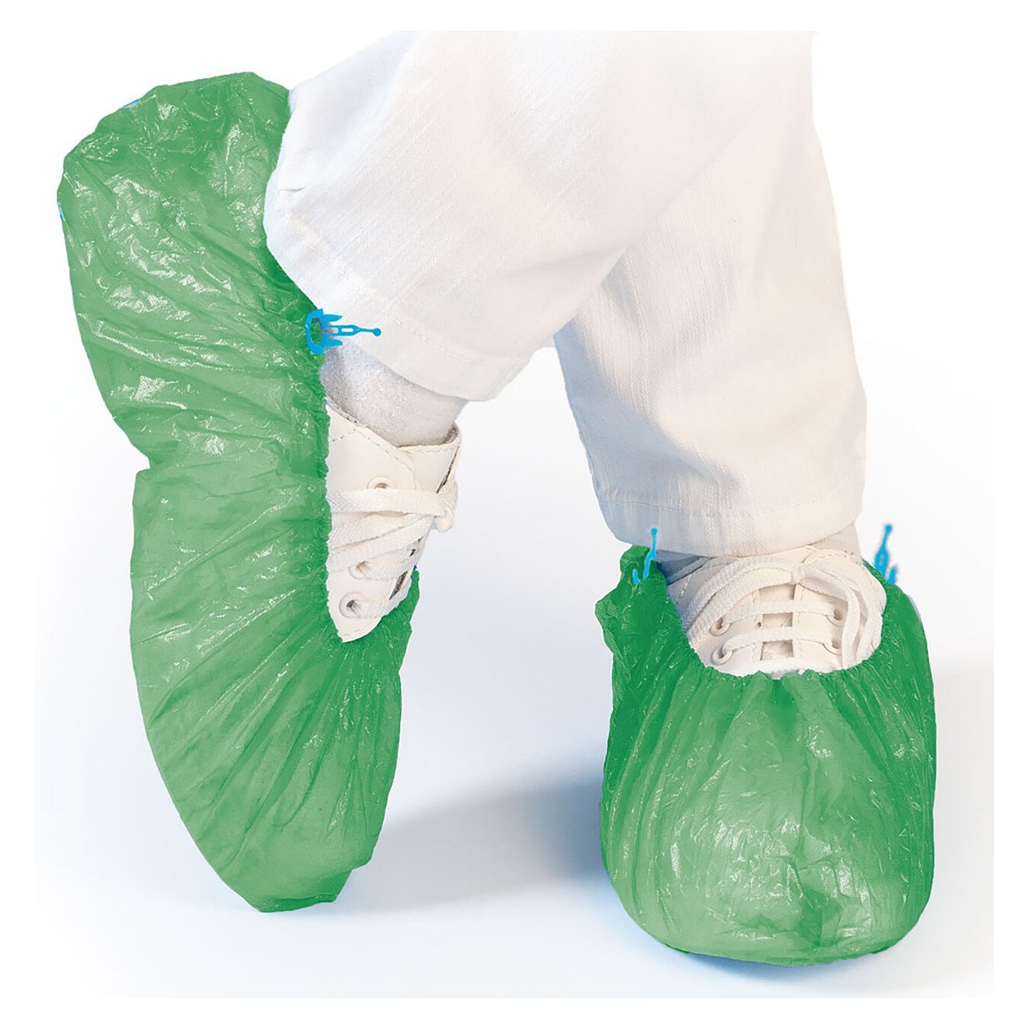 Einweg-Überschuhe CPE für Hygomat, grün, ca. 60 µm, 47 cm, Packung 110 Stück - Franz Mensch 28507H
