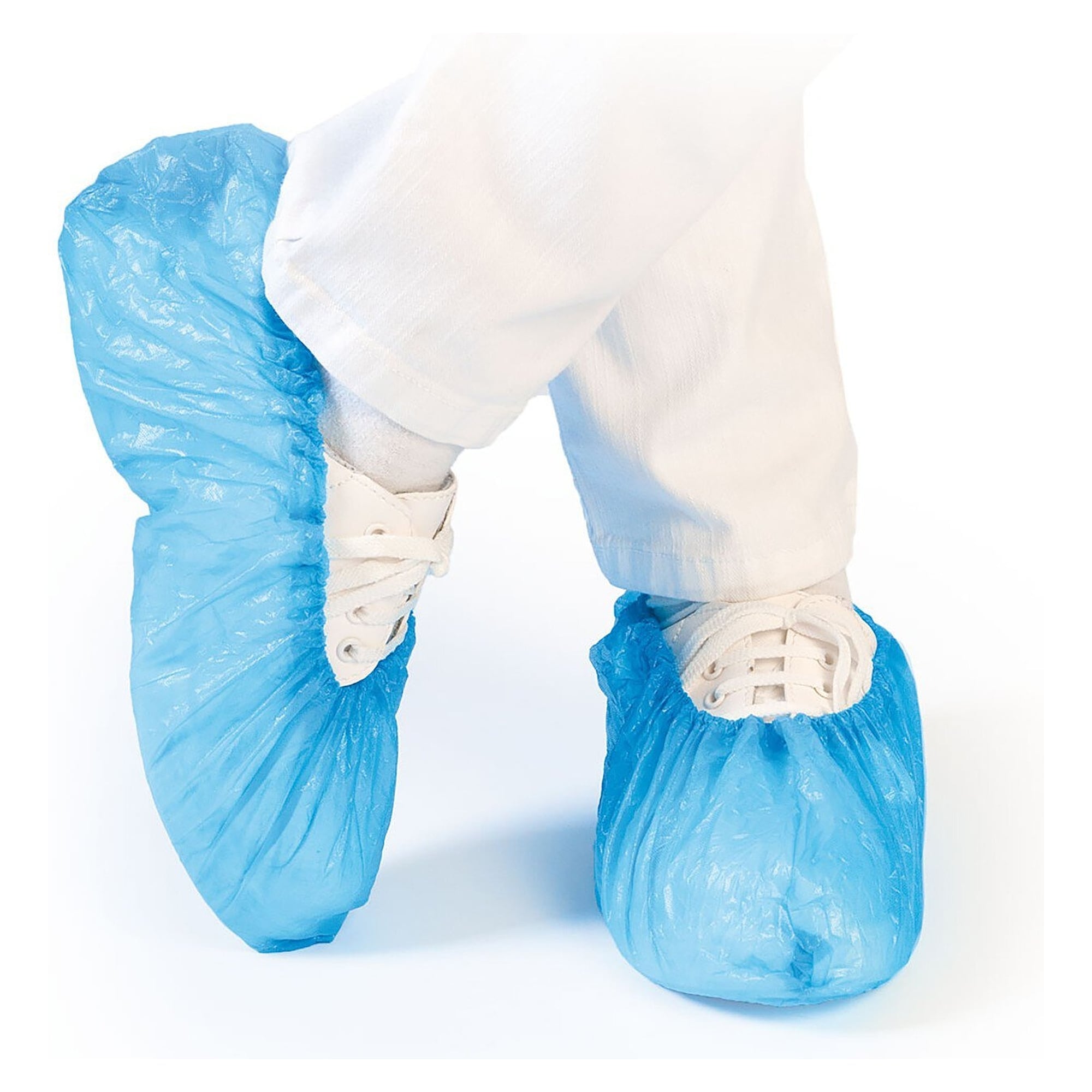 Hygobase Einweg-Überschuhe Eco CPE blau, 25 µm, 41 x 15 cm, maschinell, VPE 100 Stück - Franz Mensch 285094