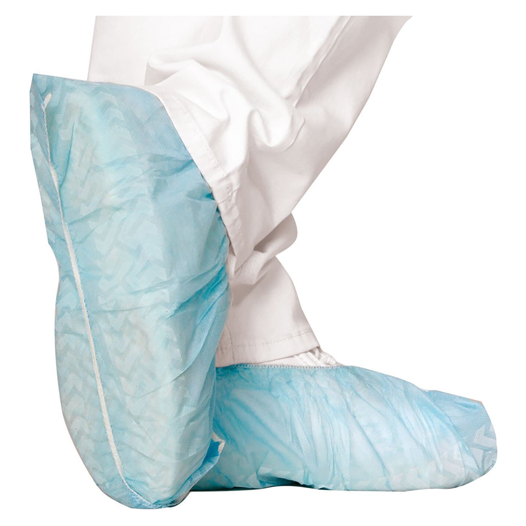 Surchaussures jetables MED en non-tissé PP à semelle structurée, bleues, 40 cm, env. 40 g/m² - Franz Mensch 28606
