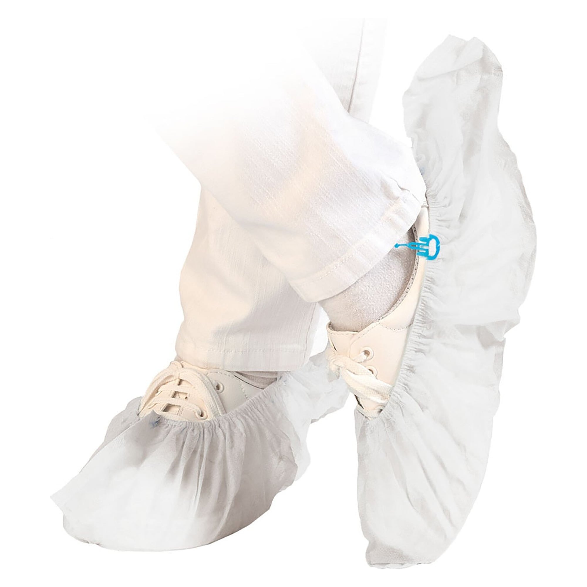 Surchaussure jetable Hygostar STRONG VARIABLE en PP pour HYGOMAT, blanche, zones sèches, 80 pièces - Franz Mensch 28650H