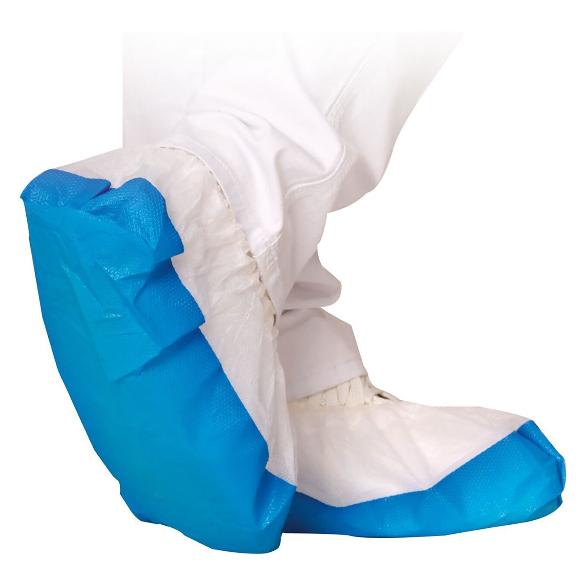Einweg-Überschuhe Hygostar, PP-Oberteil mit CPE-Laufsohle, rutschhemmend, weiß/blau, 16,5 x 40 cm - Franz Mensch 28656