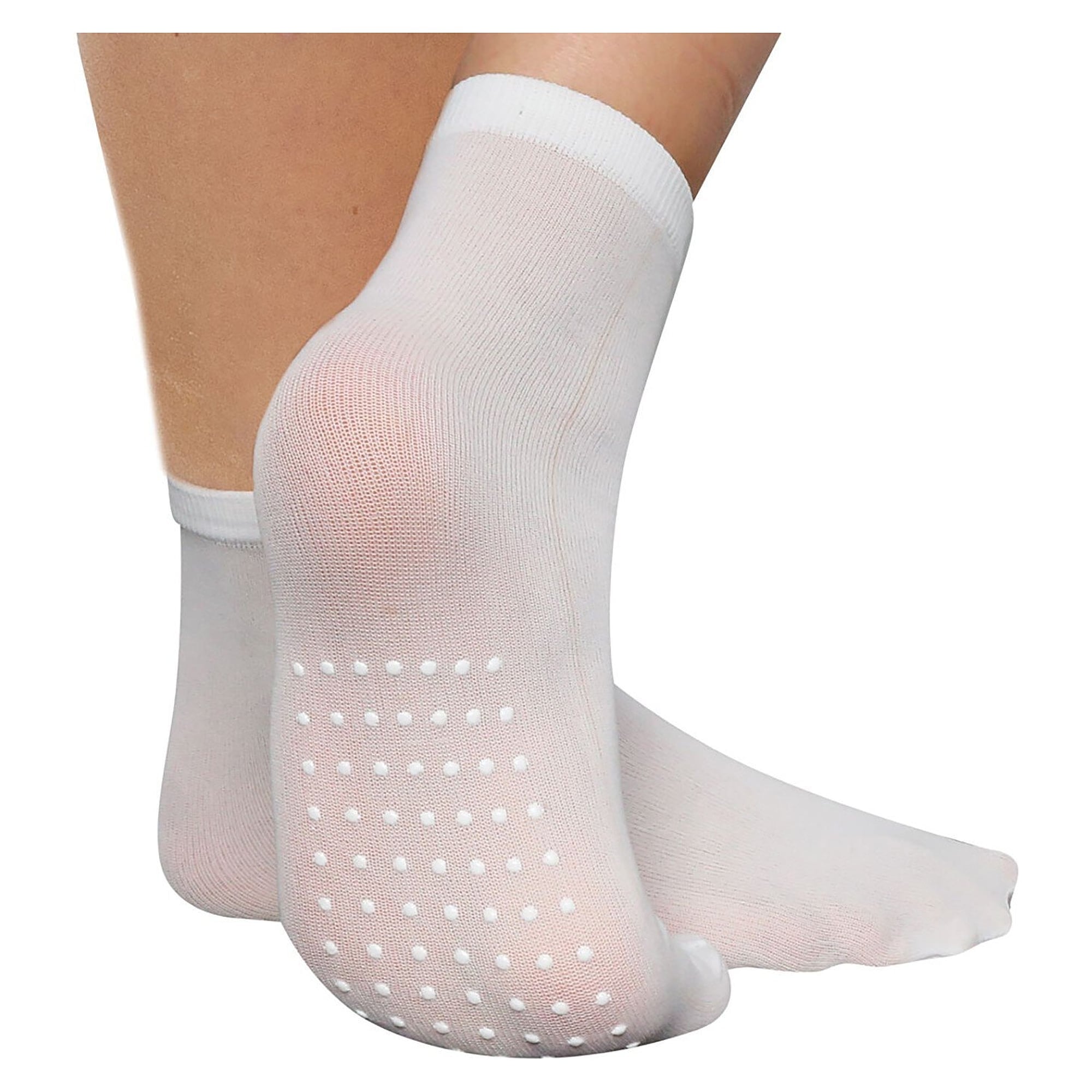 Hygostar Einweg-Socken Anti-Rutsch aus Polyamid mit PVC-Noppen, weiß, Größe 39 bis 48, 100 Paar - Franz Mensch 287019