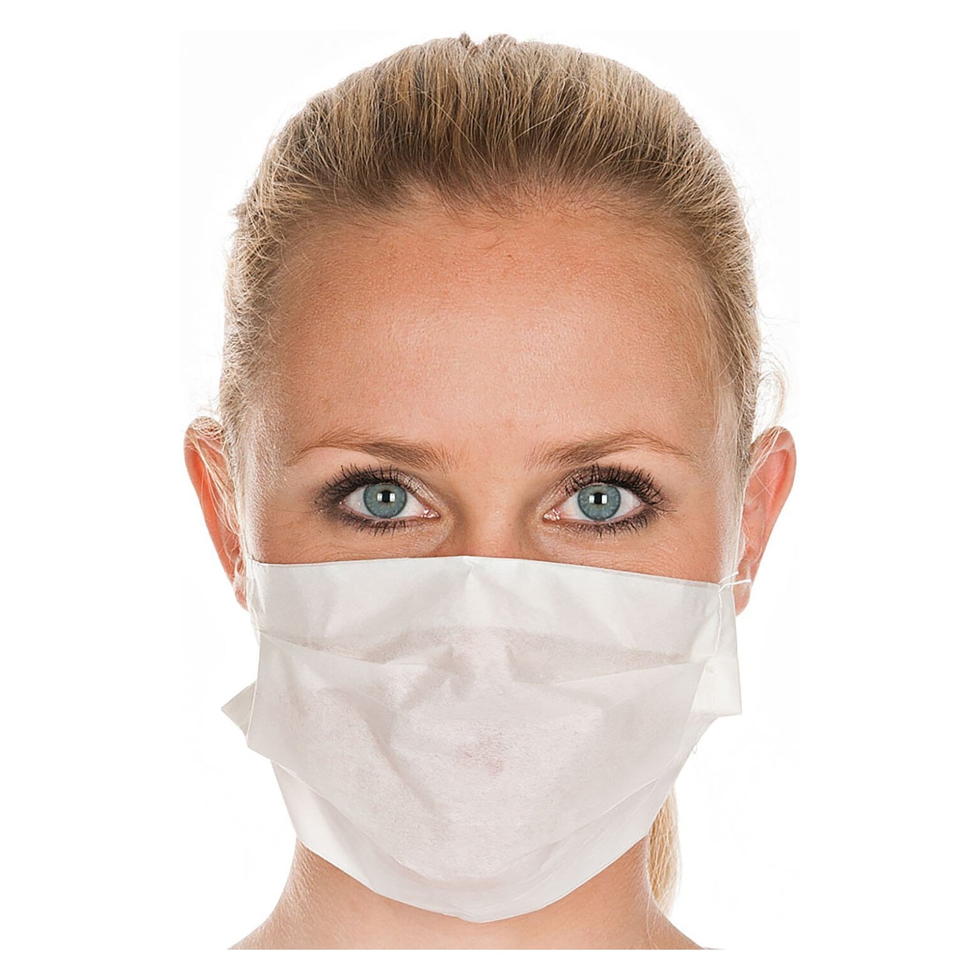 Hygostar Mundschutz Standard aus Tissue-Papier, 2-lagig, weiß, mit Gummibändern, VPE 100 Stück - Franz Mensch 2910