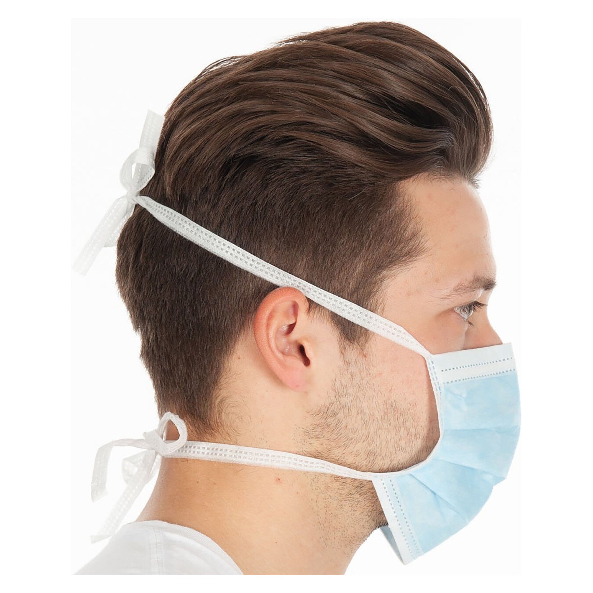 Hygostar type II face mask, 3-ply PP nonwoven, blue, ties, nose clip, pack of 50 - Franz Mensch 29166