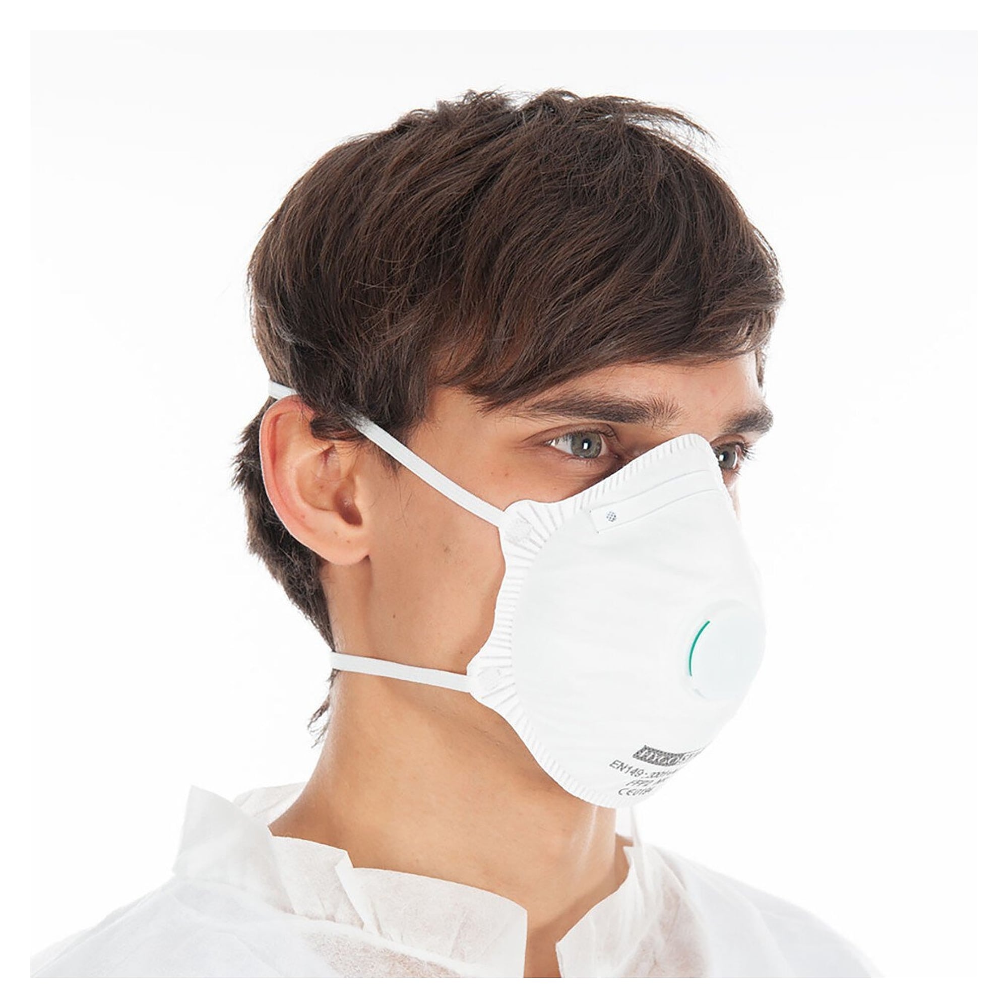 FFP2 D respirator Dolomite with exhalation valve for fine dust, white, pack of 20 - Franz Mensch 29335