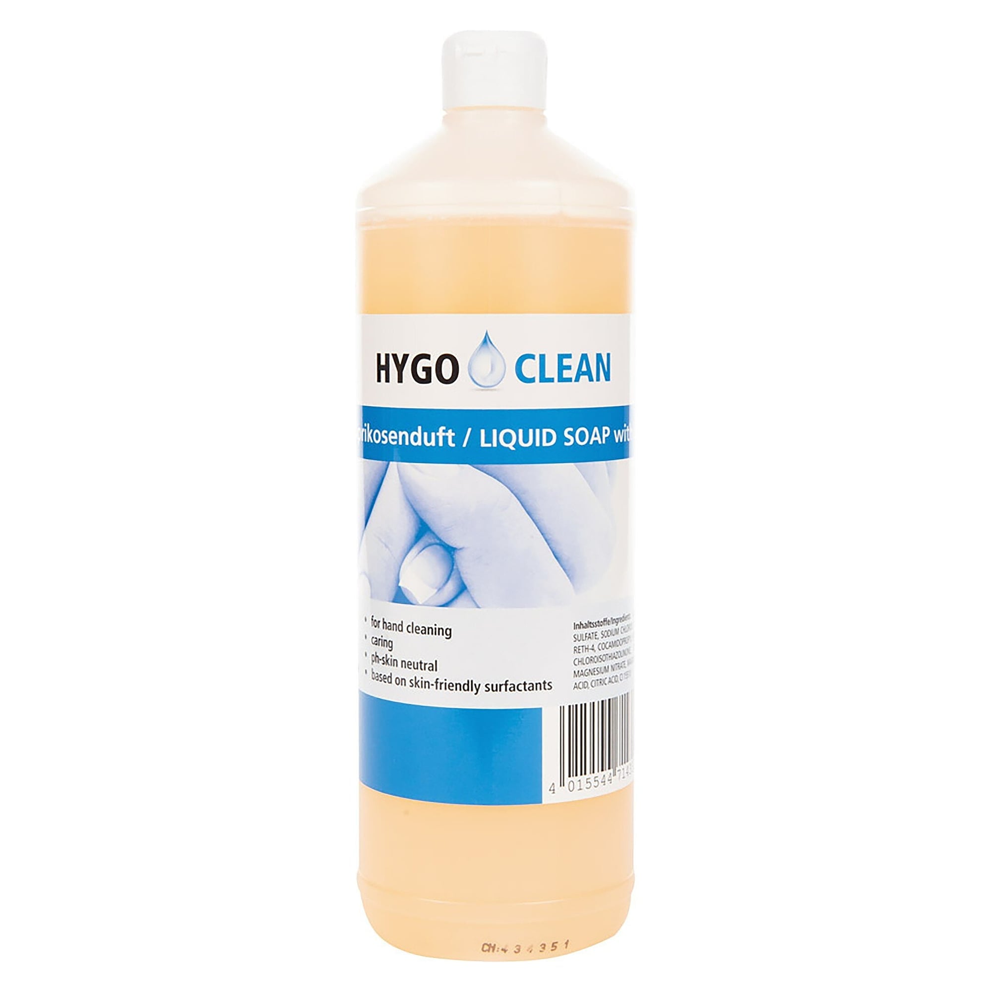 Flüssigseife zur Händereinigung, pH-hautneutral, pflegend, Duft Aprikose, 1 l - Franz Mensch 315712