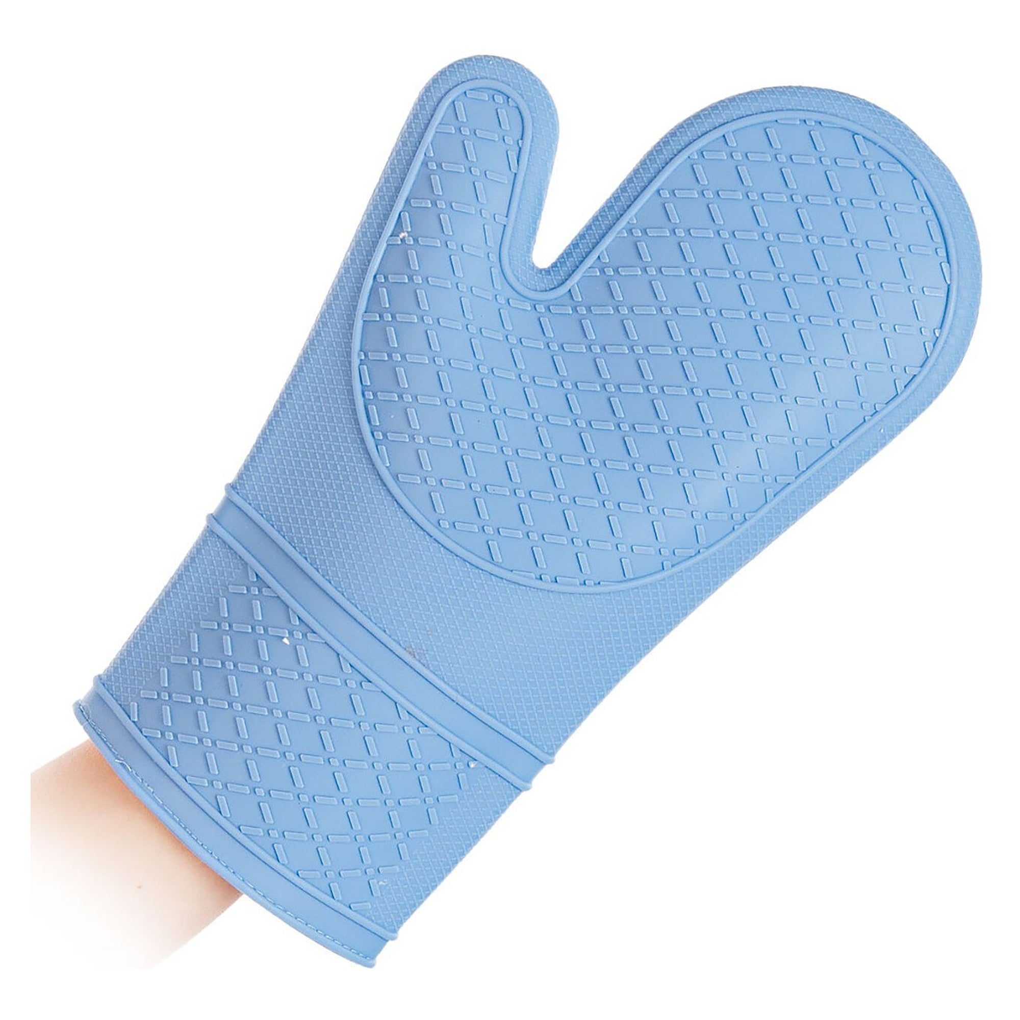 Silikon-Ofenhandschuh HEATTEC, 30 cm, wasserdicht, Baumwollfutter, beidhändig, blau - Franz Mensch 33200