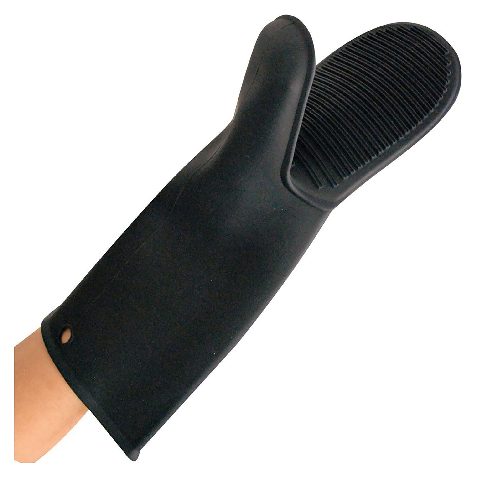 SHARK BLACK silicone heat protection glove up to 250 °C, 30 cm, dishwasher safe, black - Franz Mensch 332158