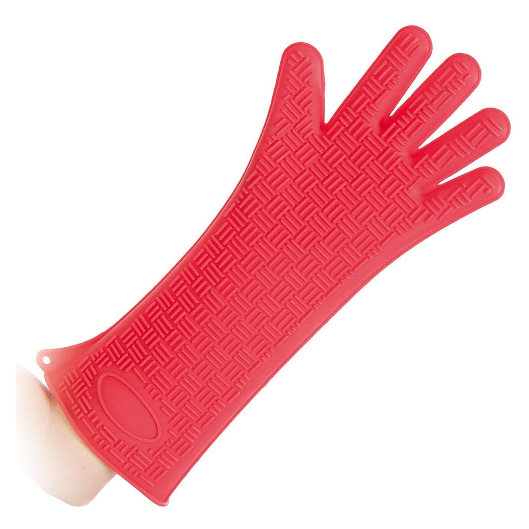 5-Finger-Silikonhandschuh HEATBLOCKER bis 250 °C, 43 cm, wasserdicht, spülmaschinenfest, rot - Franz Mensch 33217