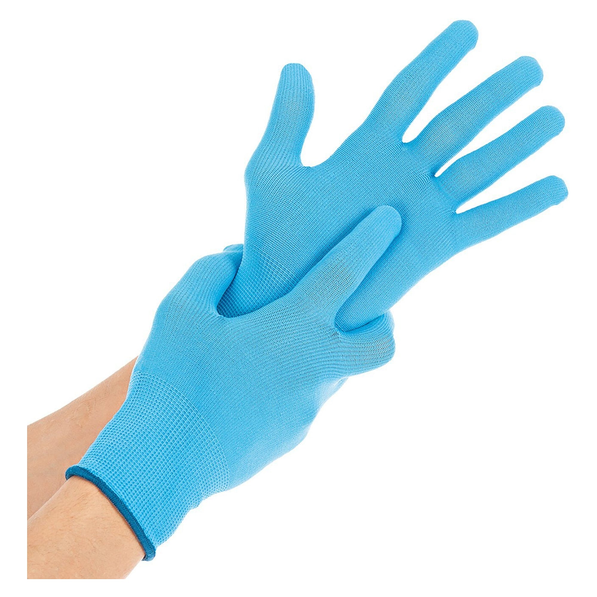 Feinstrickhandschuh ALLFOOD für Lebensmittelkontakt, Nylon, ohne Beschichtung, hellblau, Größe XL/10, 12 Paar - Franz Mensch 332635
