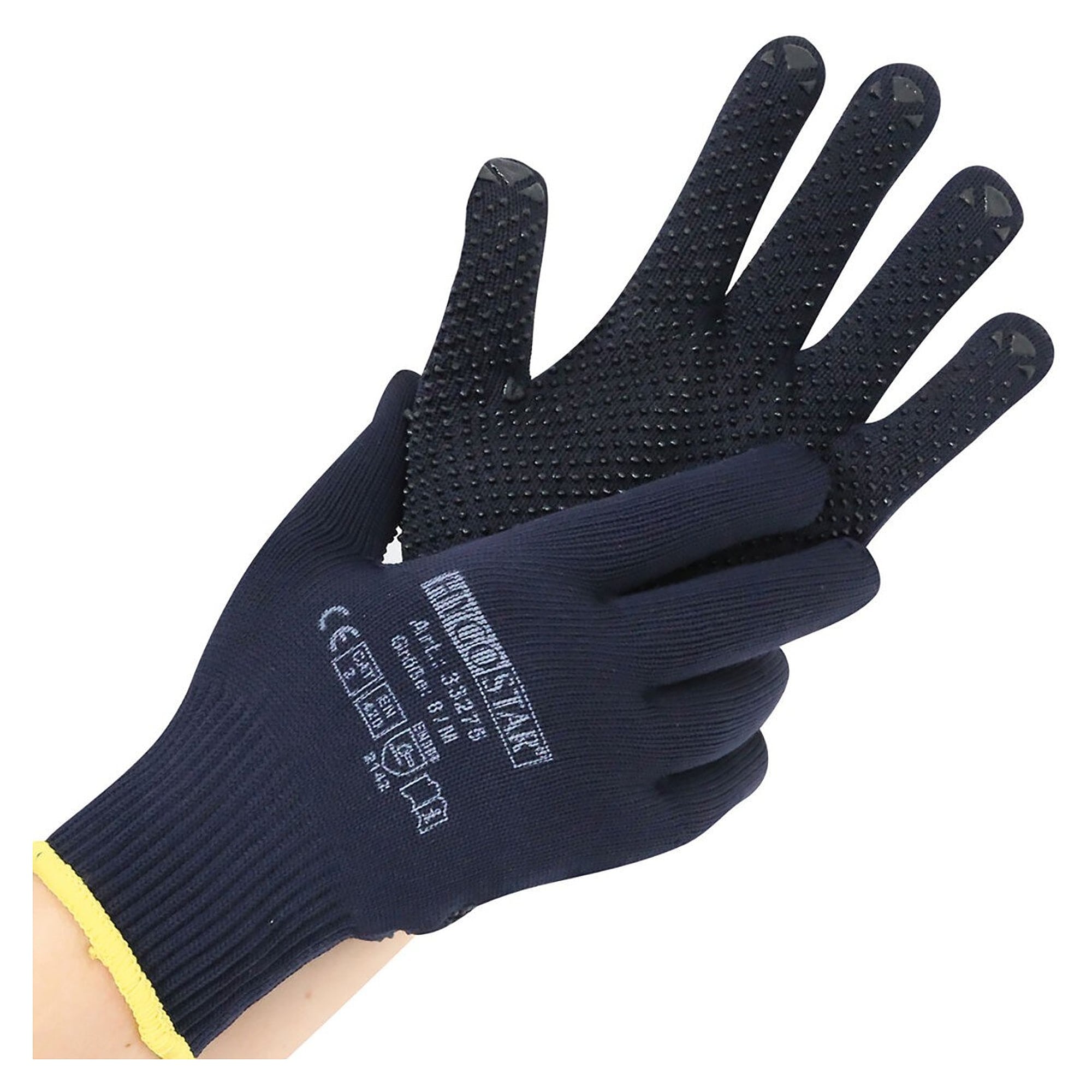 Feinstrickhandschuh PEARL mit PVC-Noppen, Nylon-Baumwolle, griffig, blau, Größe XXL, 12 Paar - Franz Mensch 33272