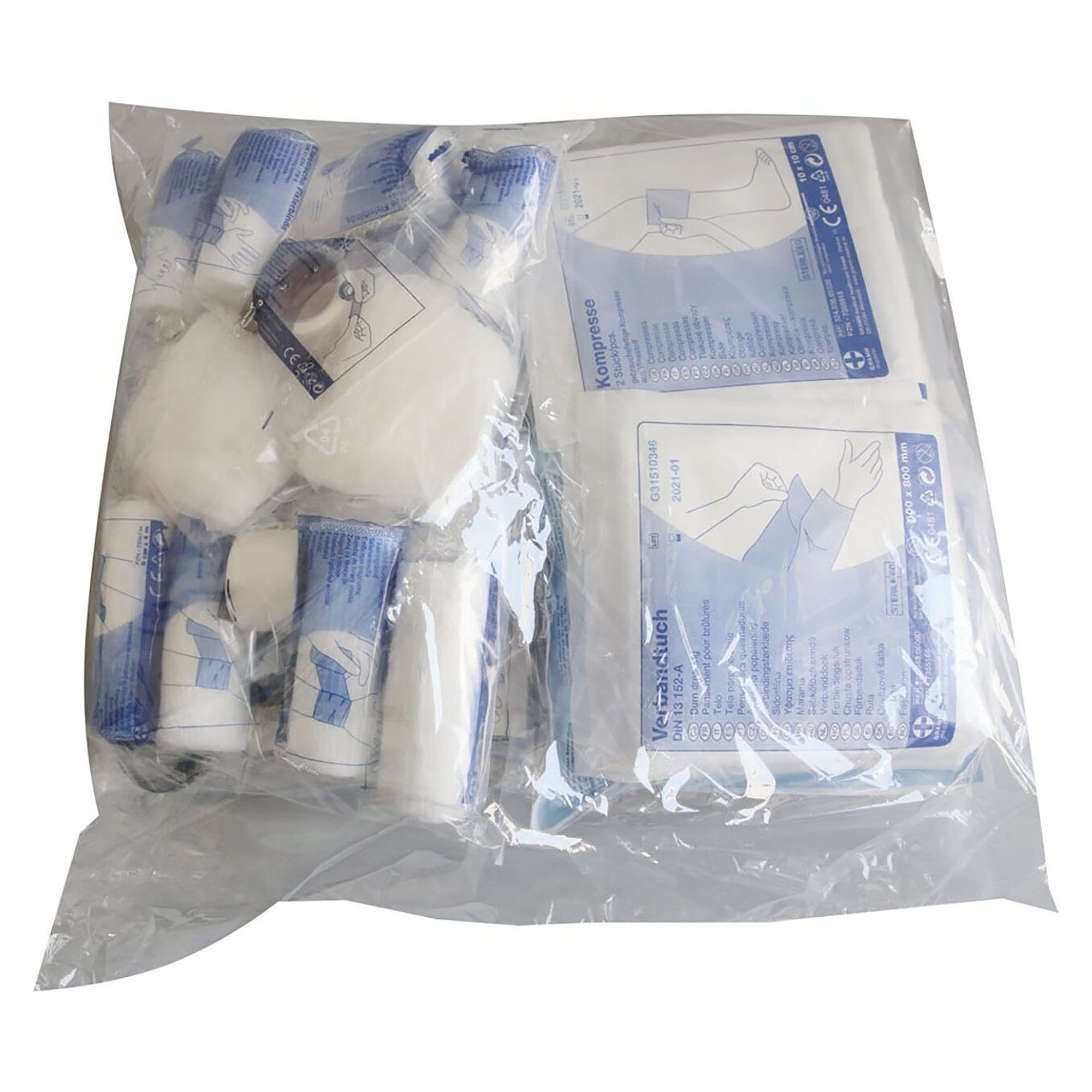 Recharge selon DIN 13169 pour grande mallette de secours 50040, contenu DIN 13157 en double - Franz Mensch 50041