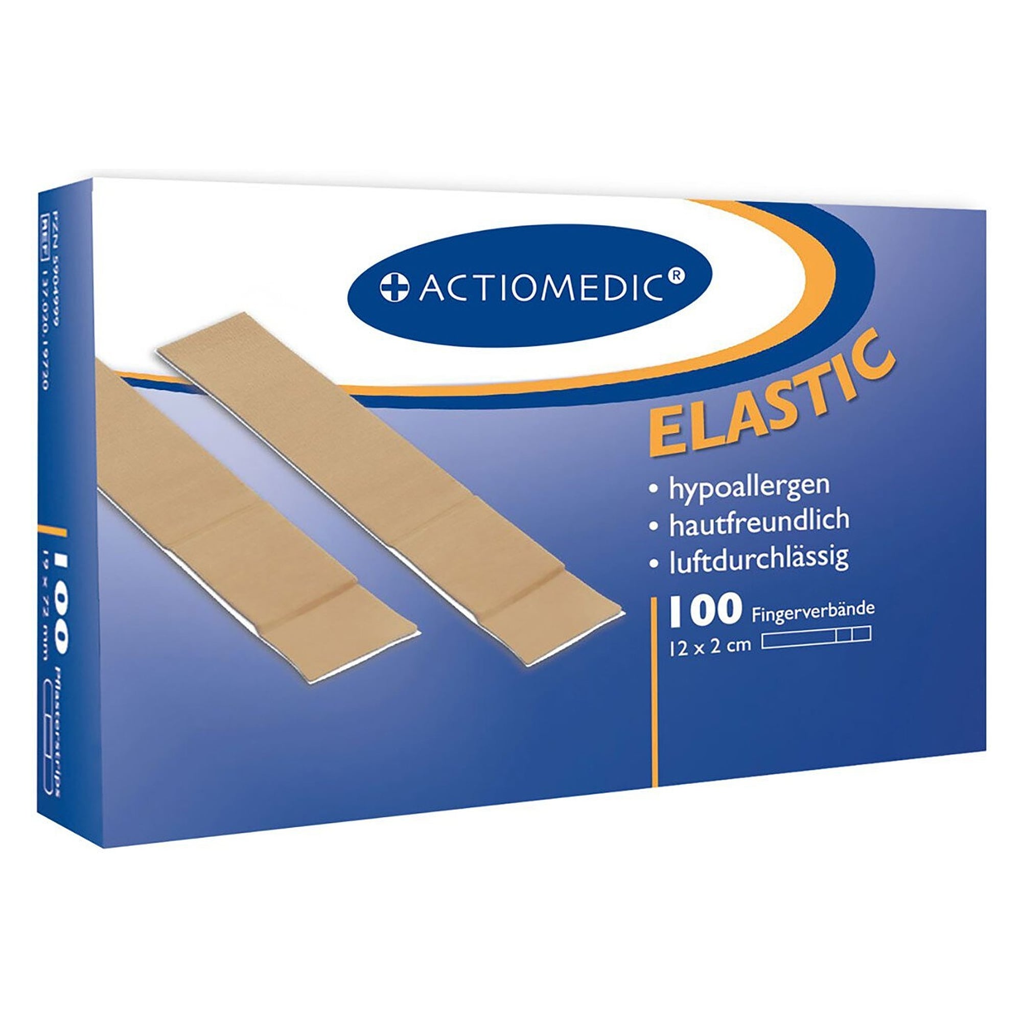 Fingerverbände 12 x 2 cm aus elastischem Textilgewebe, hypoallergen, hautfarben, einzeln eingesiegelt, 100 Stück - Franz Mensch 50072