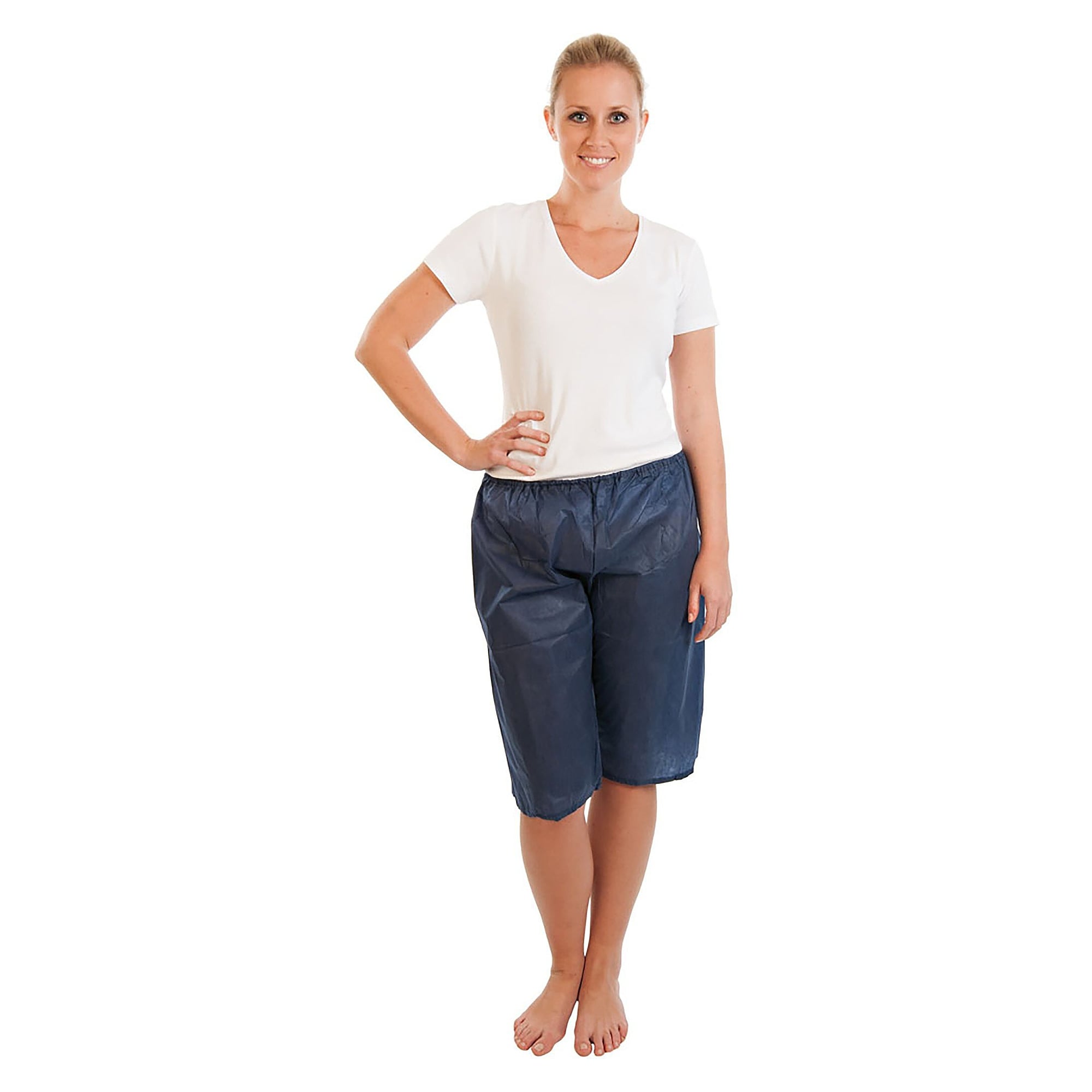 Einweg-Untersuchungsshorts aus SMS-Vlies mit Schlitz hinten, Boxershorts-Schnitt, dunkelblau, Hygostar Soft - Franz Mensch 55346