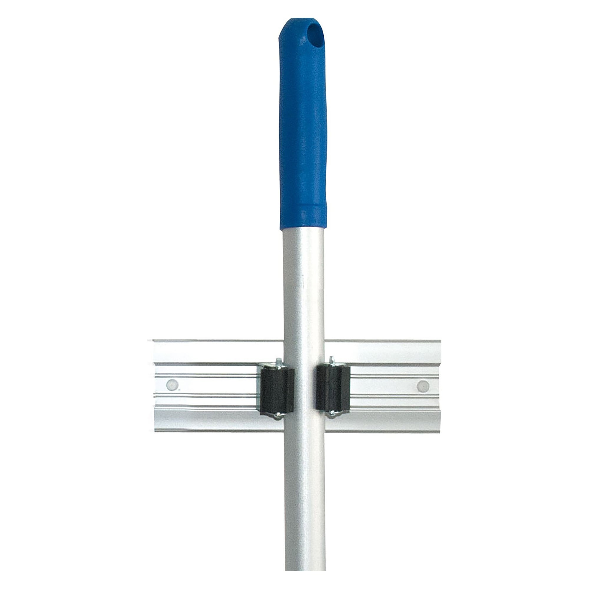 Besenhalter einzeln für einen Gerätestiel, Aluminiumschiene mit Softklemmrollen, HygoClean - Franz Mensch 65561