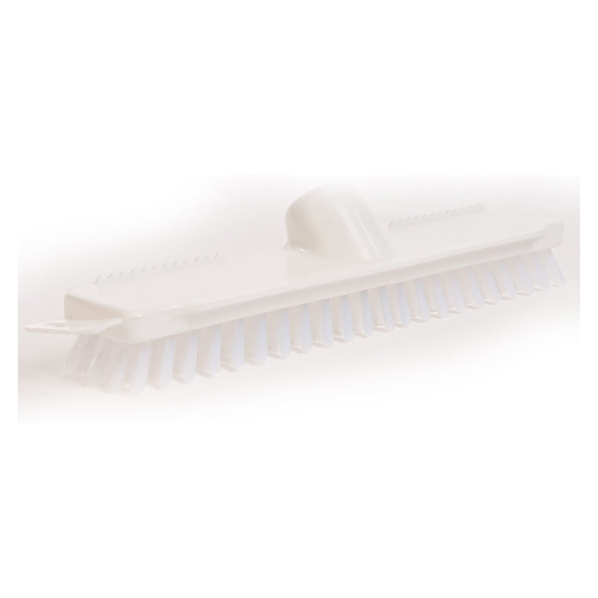 Hygiene-Schrubber 28 cm mit harten PBT-Borsten 0,5 mm, Wasserschieber- und Zackenkante, weiß - Franz Mensch 70000