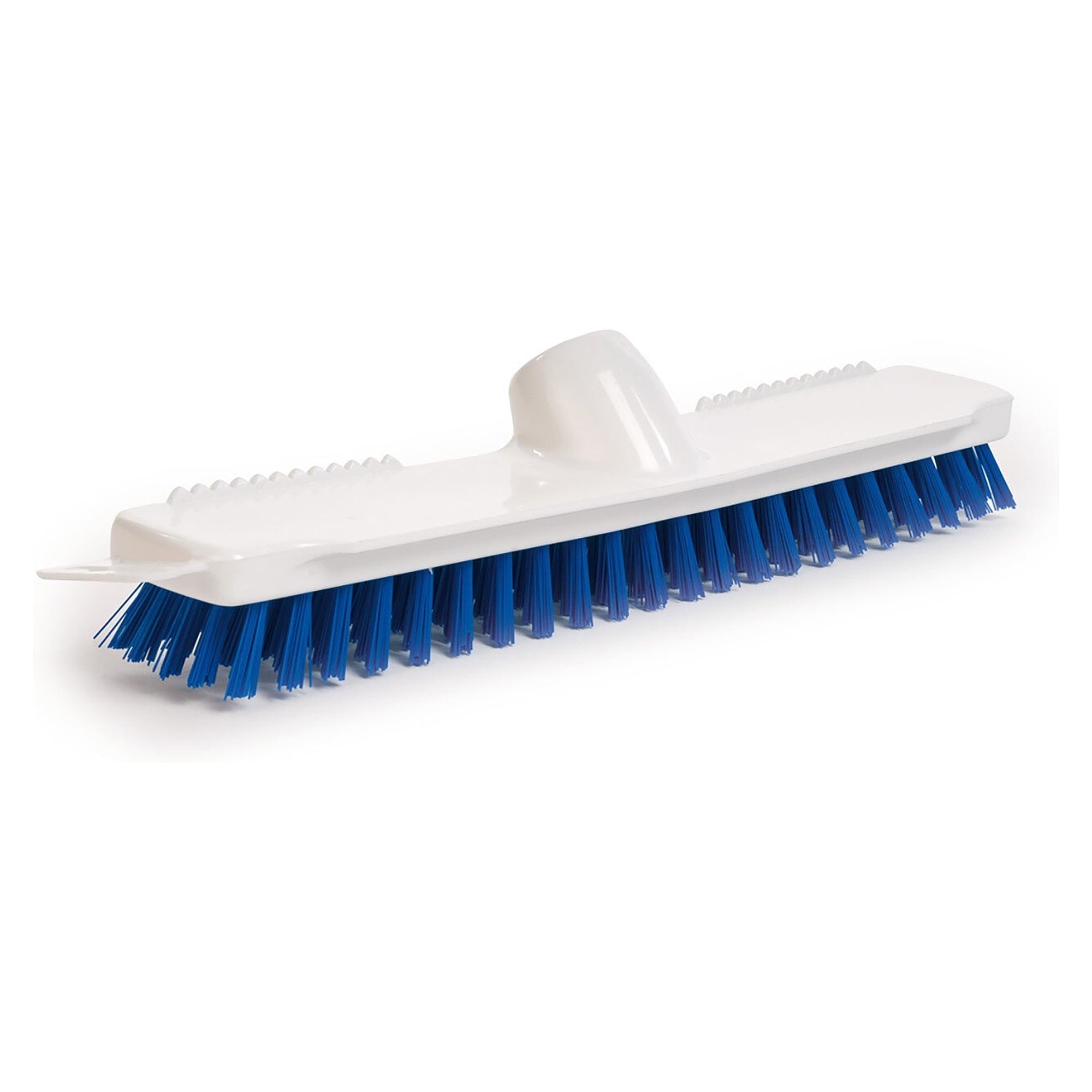 Hygiene-Schrubber 28 cm mit harten PBT-Borsten 0,5 mm, Wasserschieber- und Zackenkante, blau - Franz Mensch 70006