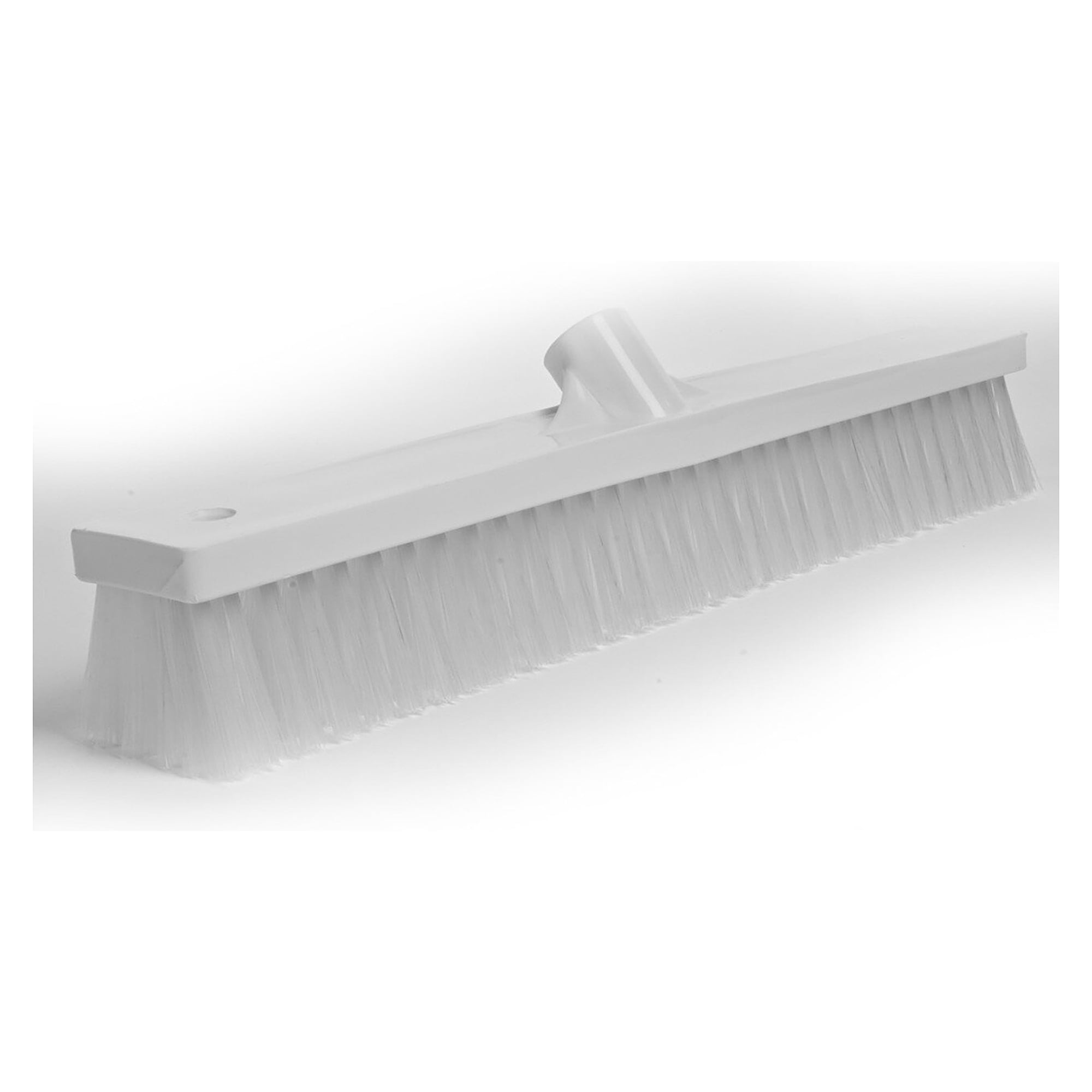 Large hygiene broom 45 cm with hard 0.5 mm PBT fibres for coarse cleaning, transparent - Franz Mensch 70020