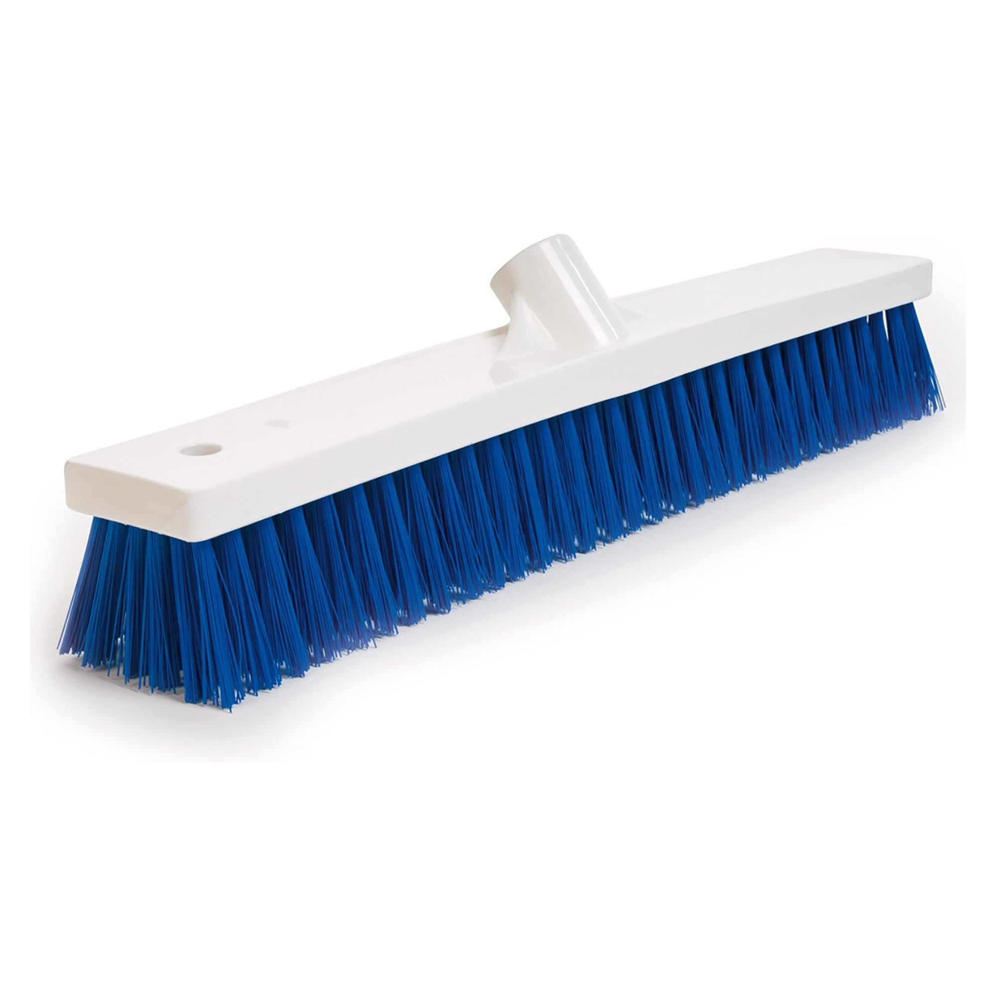 Large hygiene broom 45 cm with hard 0.5 mm PBT fibres for coarse cleaning, blue - Franz Mensch 70026