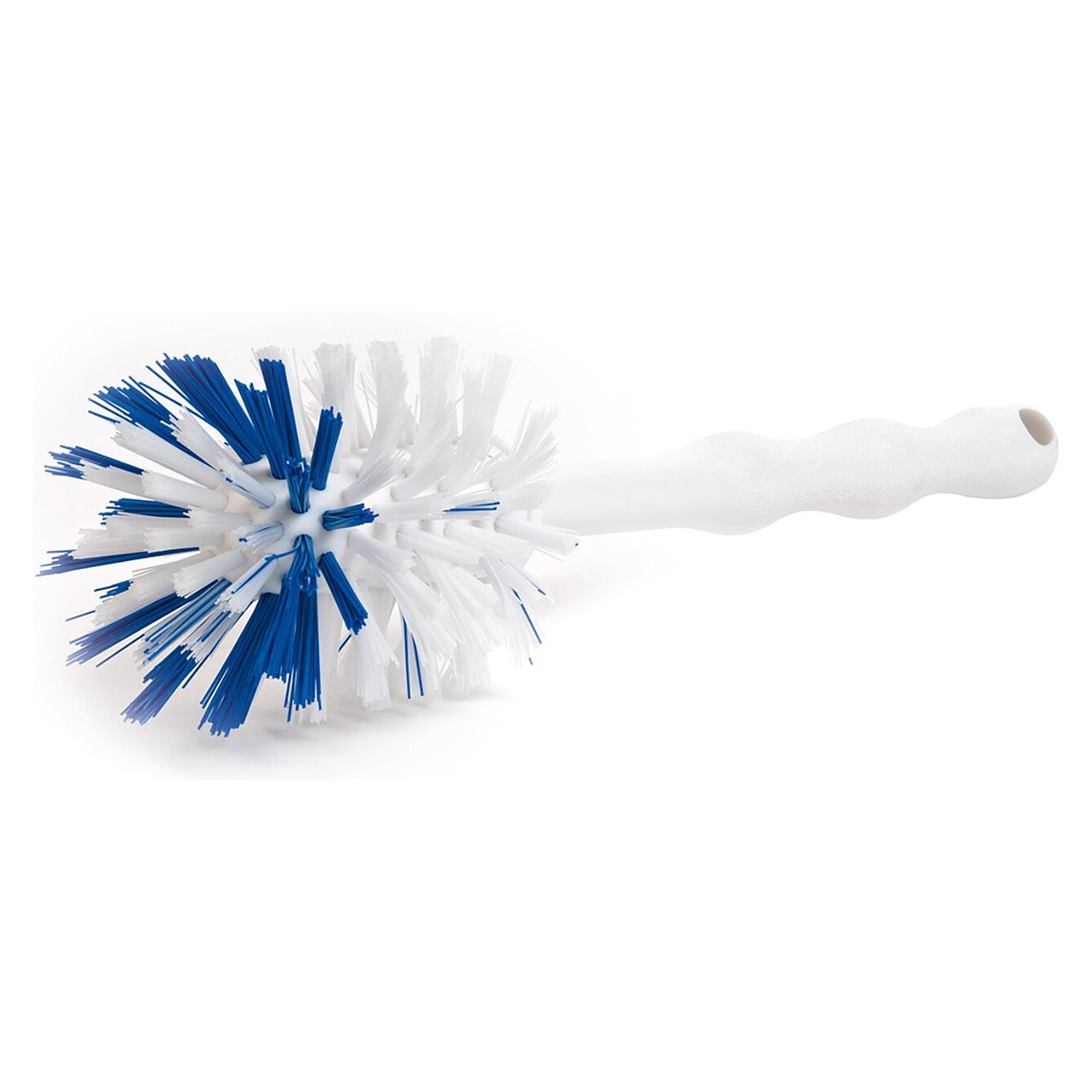 Hygiene universal dish brush, round, with handle, medium-hard 0.35 mm PBT fibres, white, blue - Franz Mensch 70063