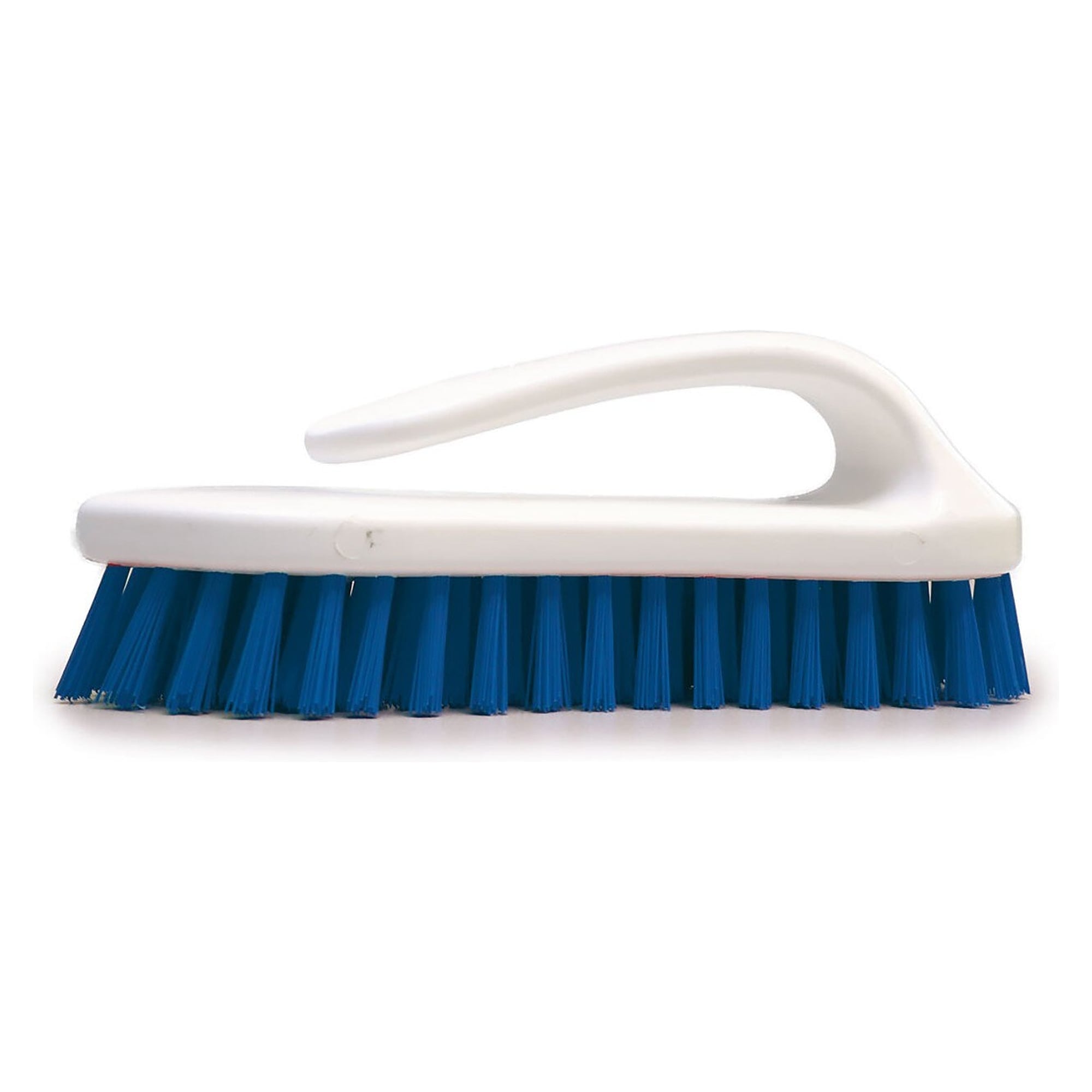Hygiene-Waschbürste mit Handschutzbügel, harte Fasern 0,5 mm für grobe Reinigung, blau - Franz Mensch 700676