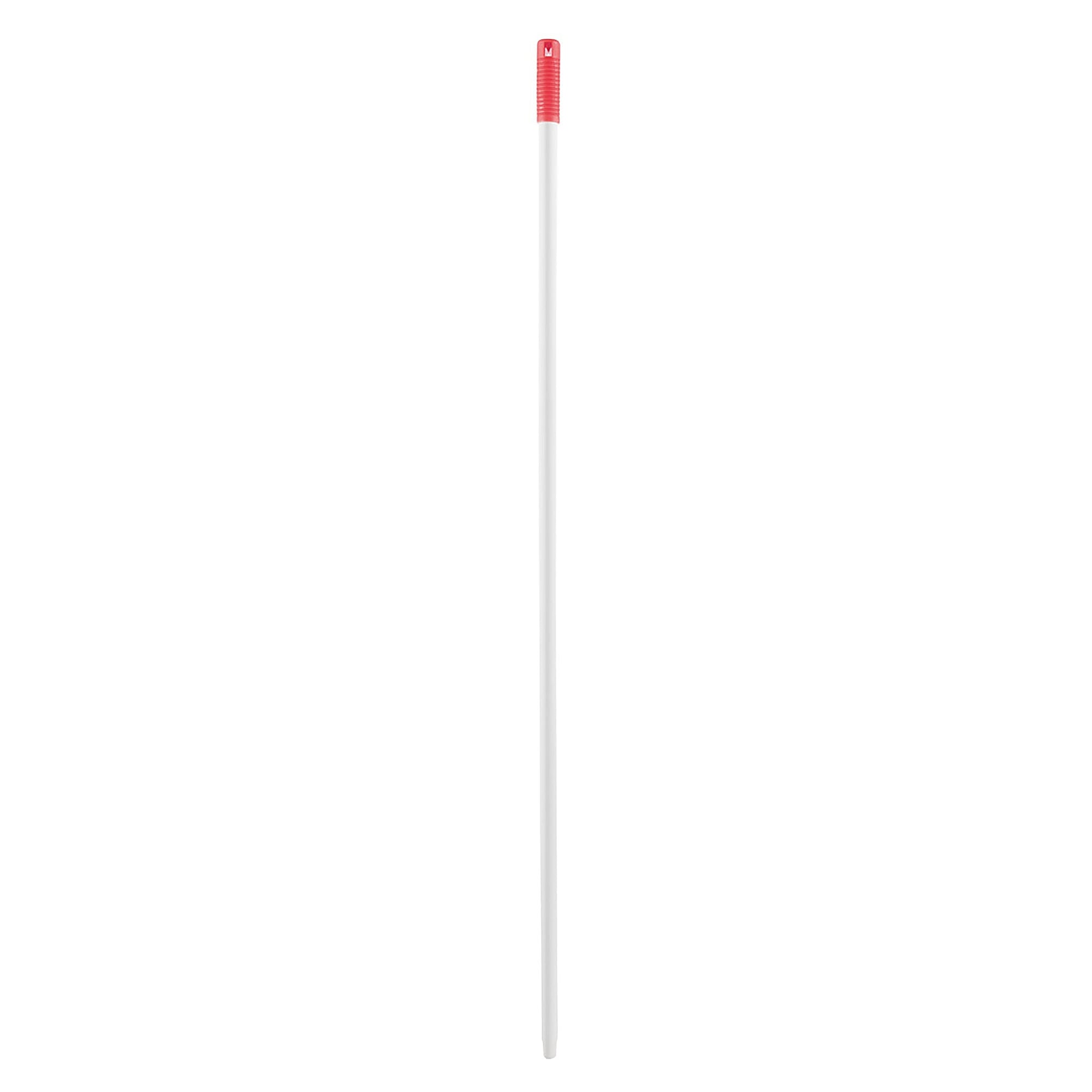 Hygiene handle 140 cm, glass fibre, red grip and hanger, for broom and scrubber heads - Franz Mensch 70080