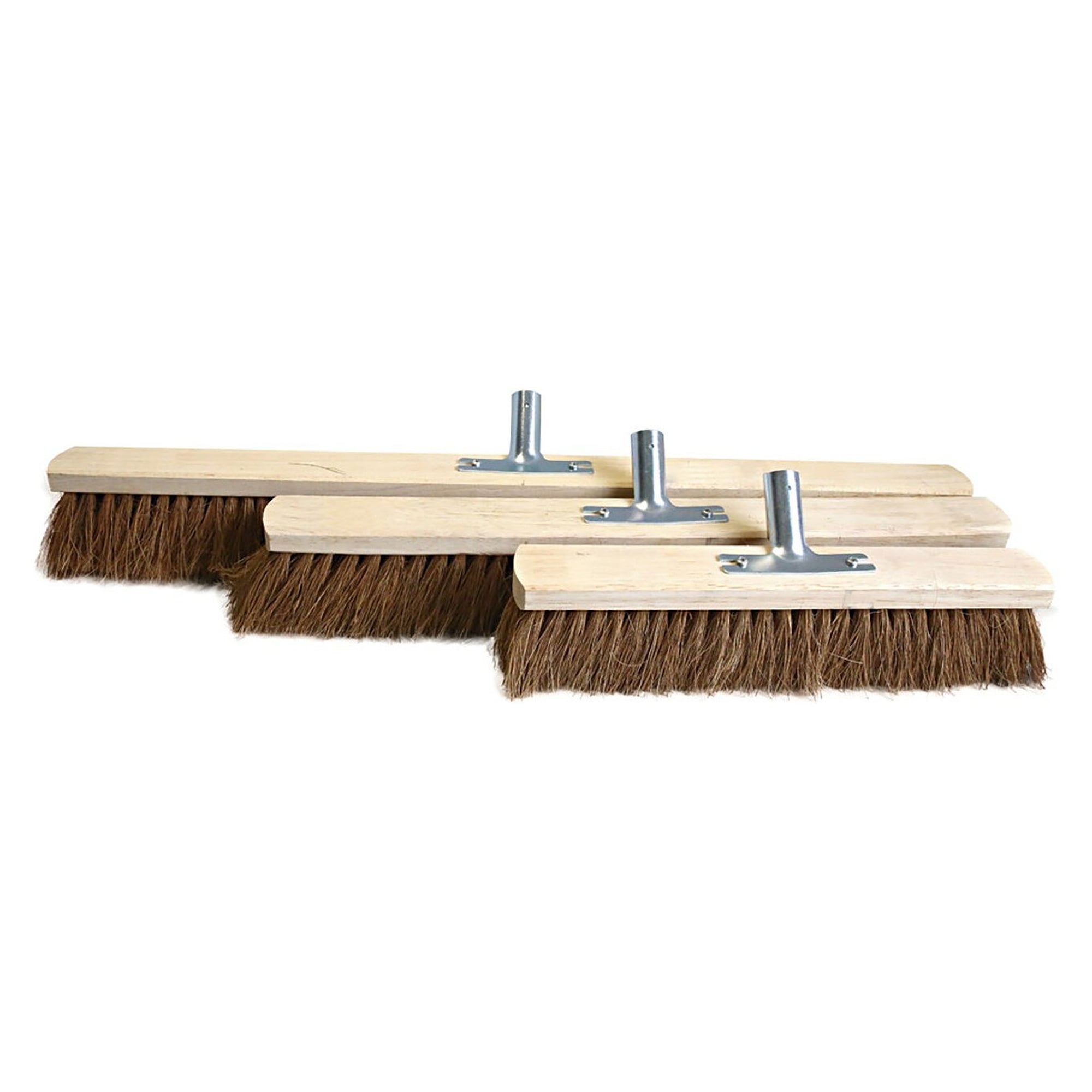 Saalbesen 40 cm aus Holz mit Kokos-Bestückung, Metallhalter für den Stiel, braun - Franz Mensch 702041