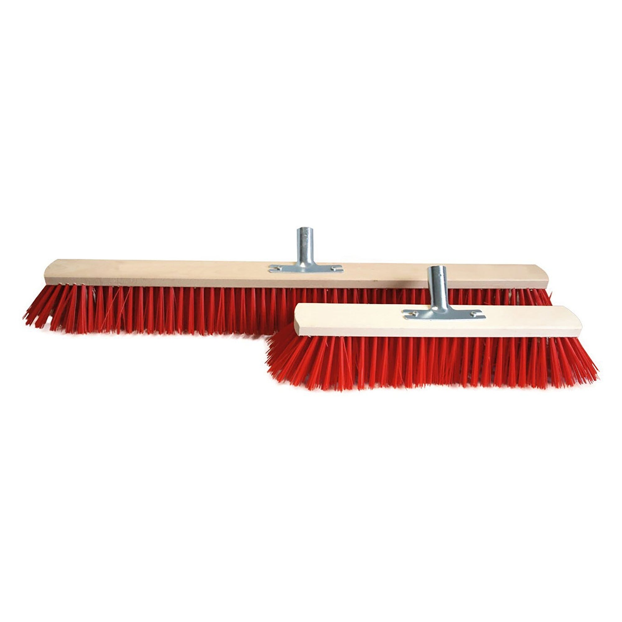 Saalbesen 80 cm aus Holz mit Elaston-Bestückung, Metallhalter für den Stiel, rot - Franz Mensch 702082