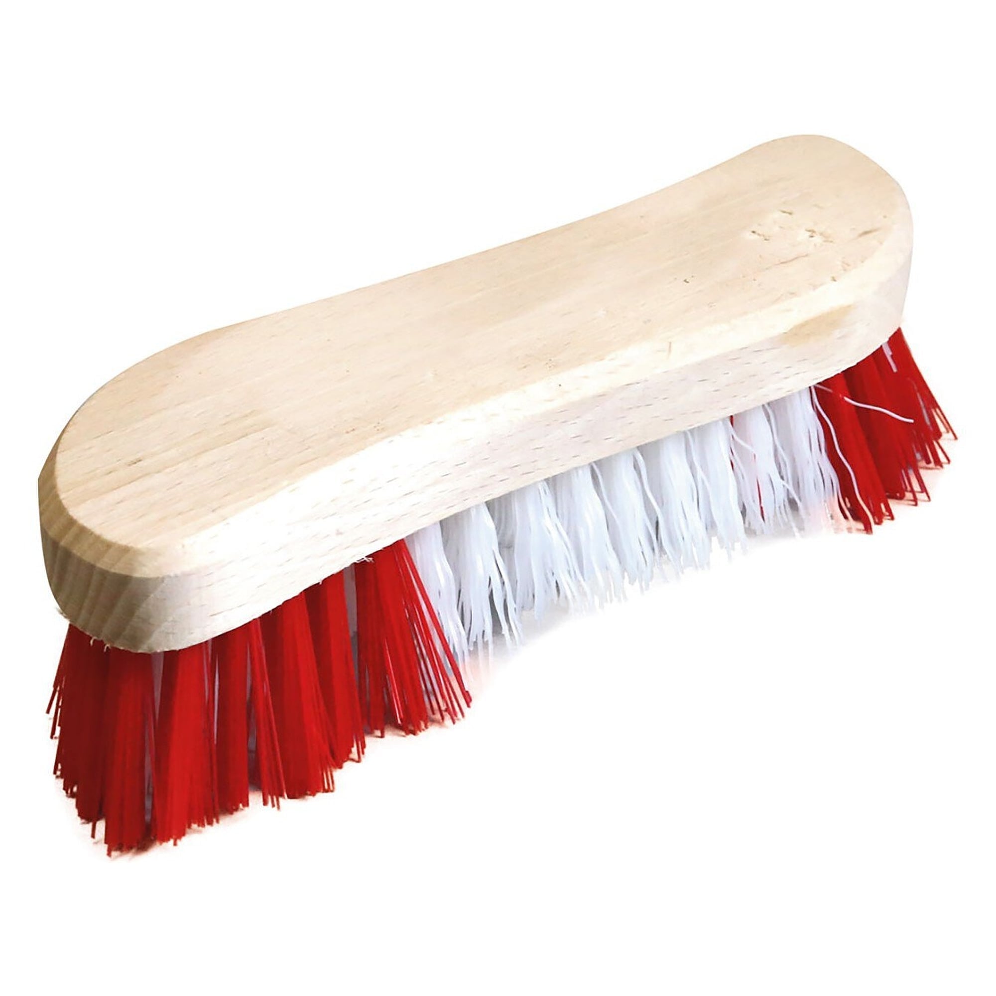 HygoClean Waschbürste aus Holz in S-Form, PP-Borsten, rot/weiß, säure- und laugenbeständig - Franz Mensch 702210