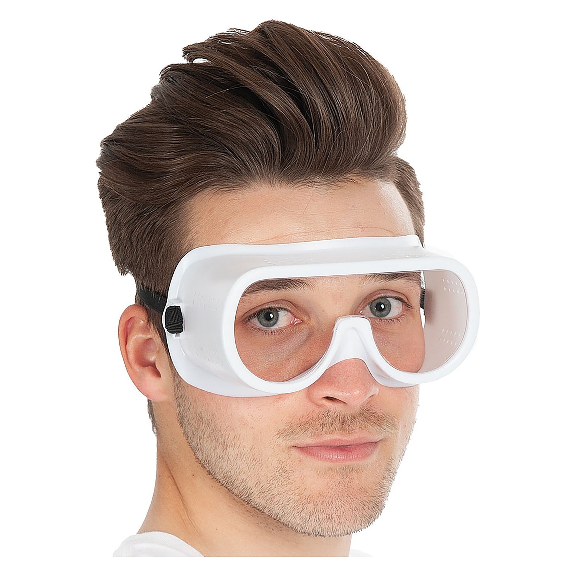 Hygostar Vollsichtschutzbrille mit direkter Belüftung, Polycarbonat-Gläser kratzfest, weiß - Franz Mensch 85100