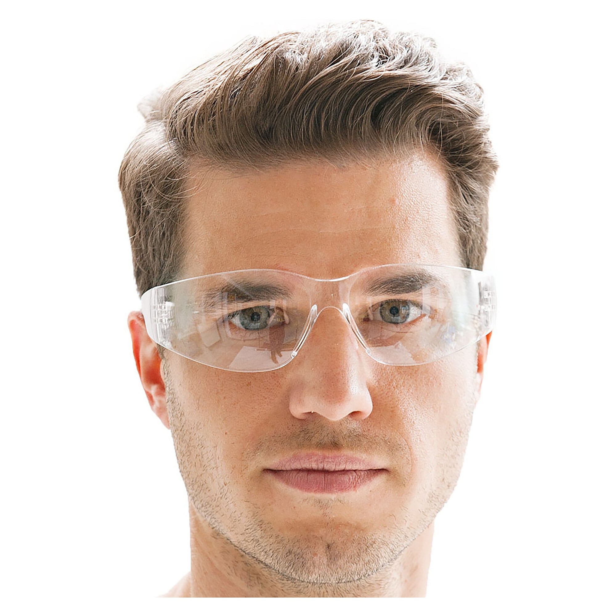 Hygostar FLAT safety glasses, ultra-flat, polycarbonate, EN 166, clear, for use under ear muffs - Franz Mensch 85104