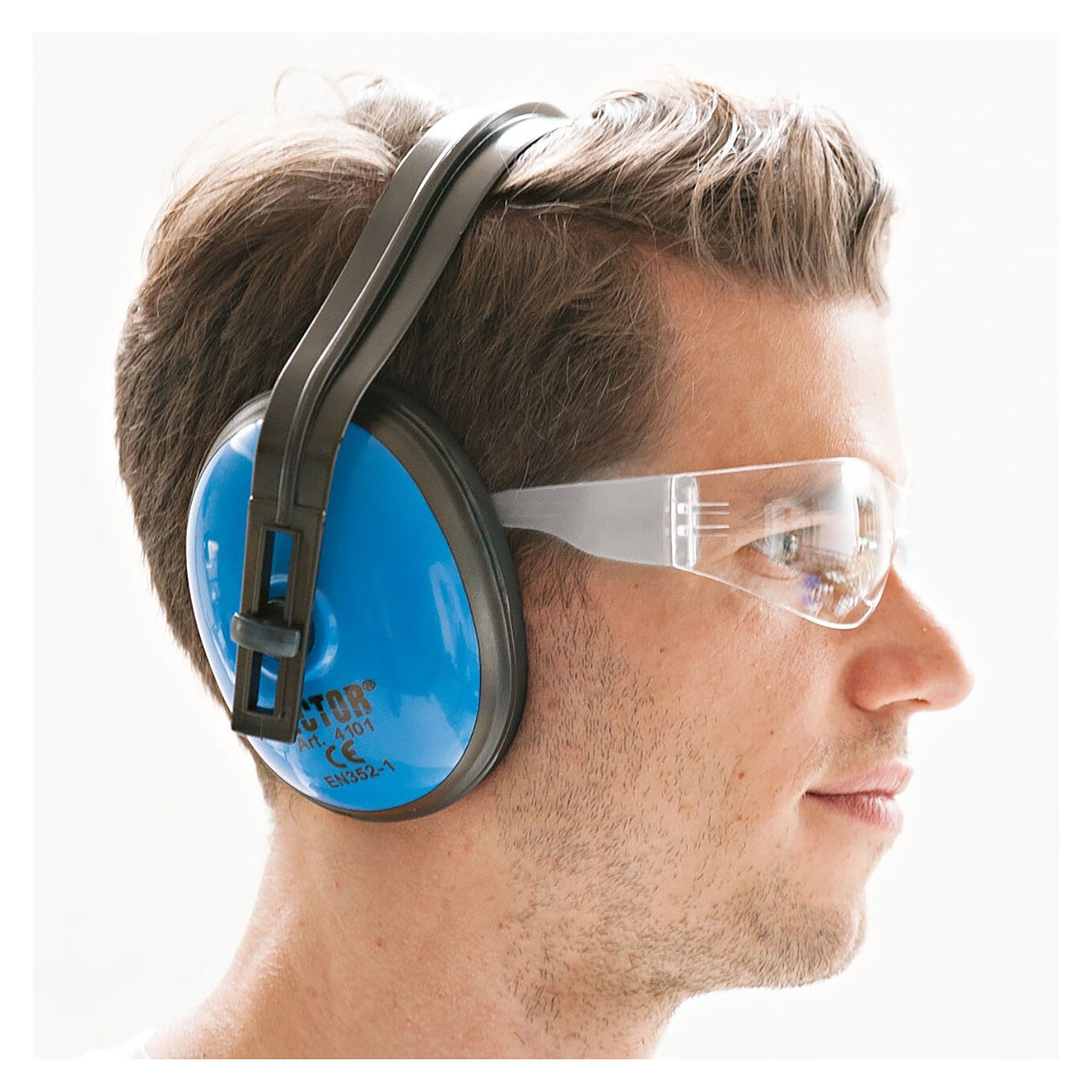 Hygostar FLAT safety glasses, ultra-flat, polycarbonate, EN 166, clear, for use under ear muffs - Franz Mensch 85104